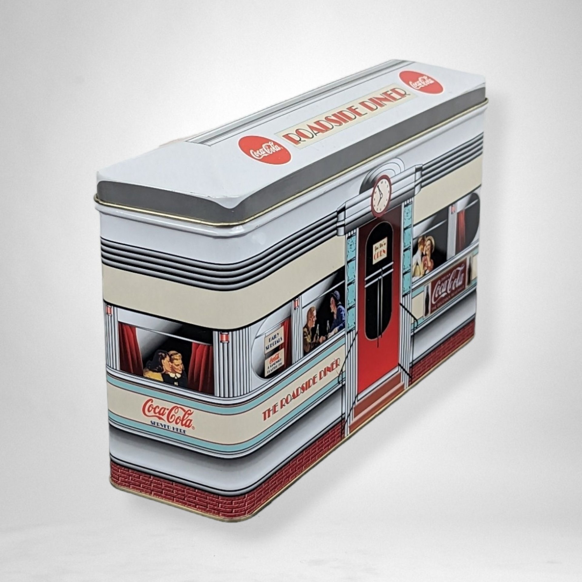 Coca-Cola Roadside Diner Advertisement Tin Box: Vintage Collectible