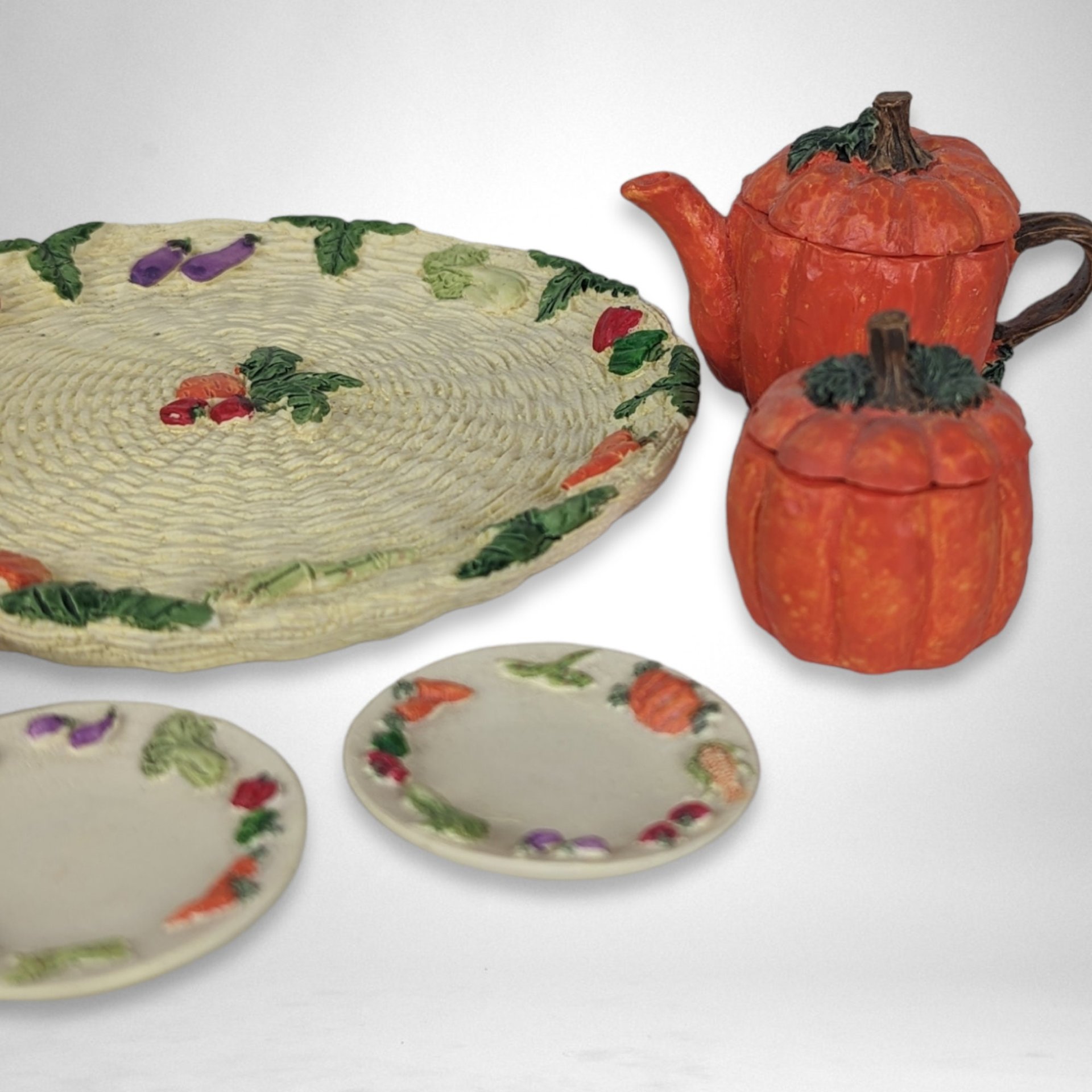 1995 Popular Imports Miniature Pumpkin Tea Set: Charming Collectible