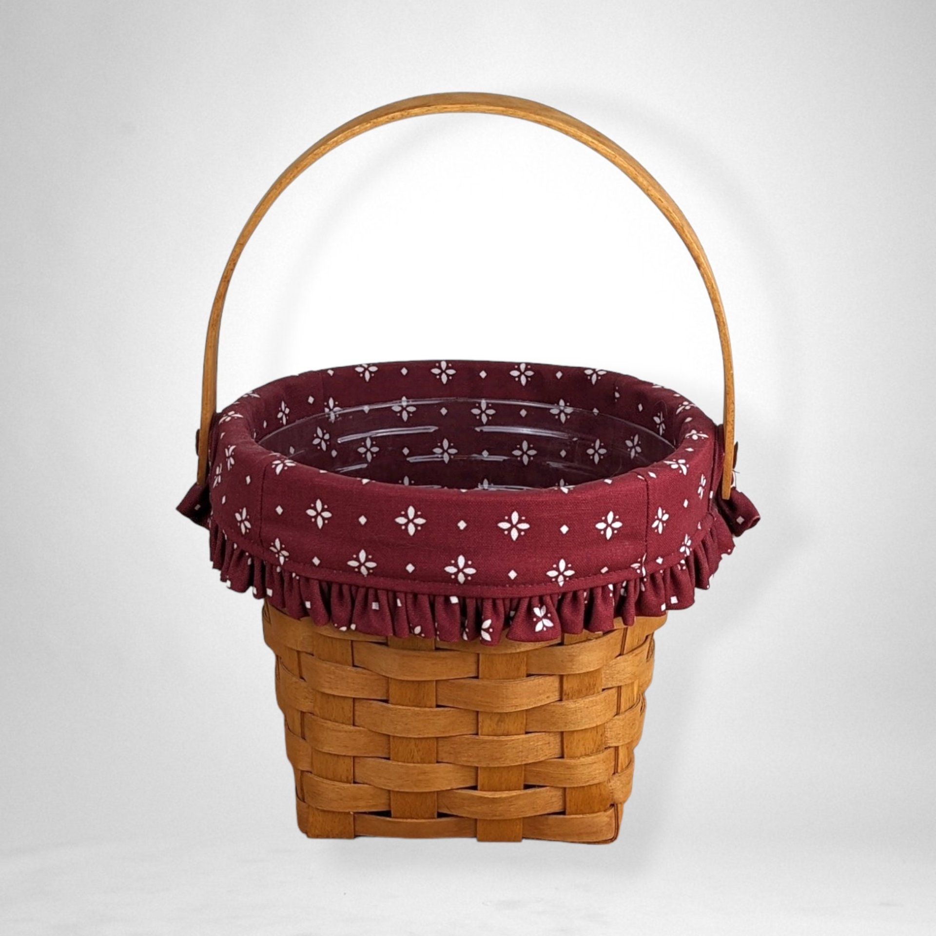 Vintage 1994 Longaberger Basket with Liner and Red Cloth