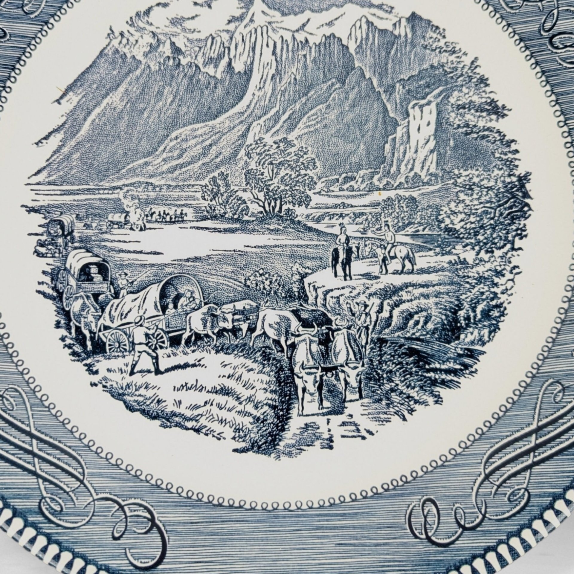 Royal China Currier and Ives Cake Plate: Vintage Tableware