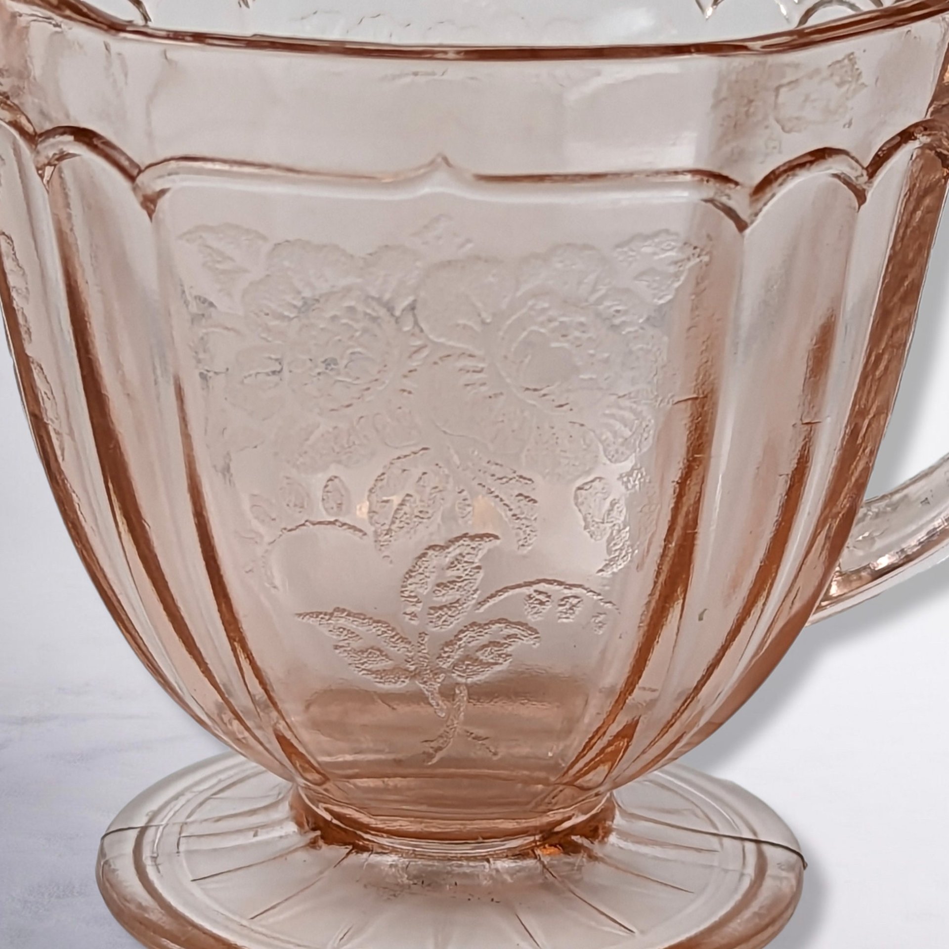 Anchor Hocking Mayfair Pink Depression Glass Cream and Sugar Set