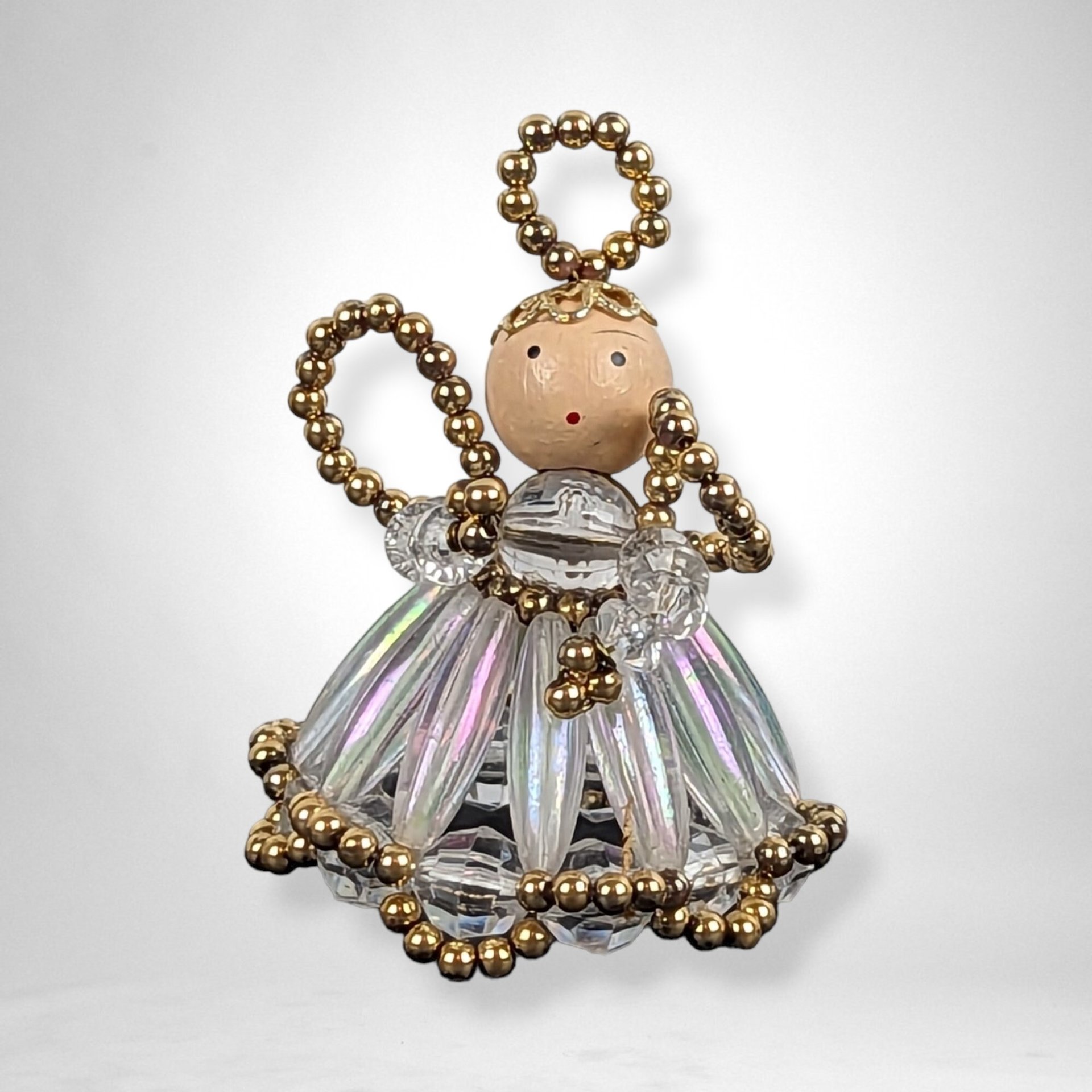 Pair of Handmade Beaded Angel Ornaments – Heavenly Holiday Decor