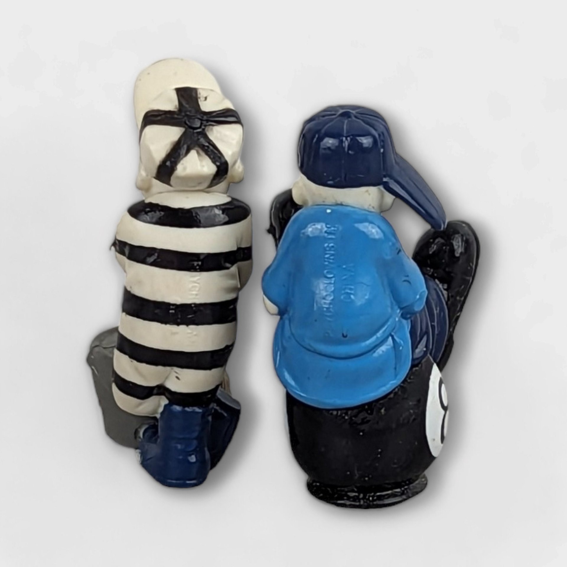 Vintage Lil Homies Psycho 8 Ball and Stripe Clown Figurines - Collectible Street Culture Art