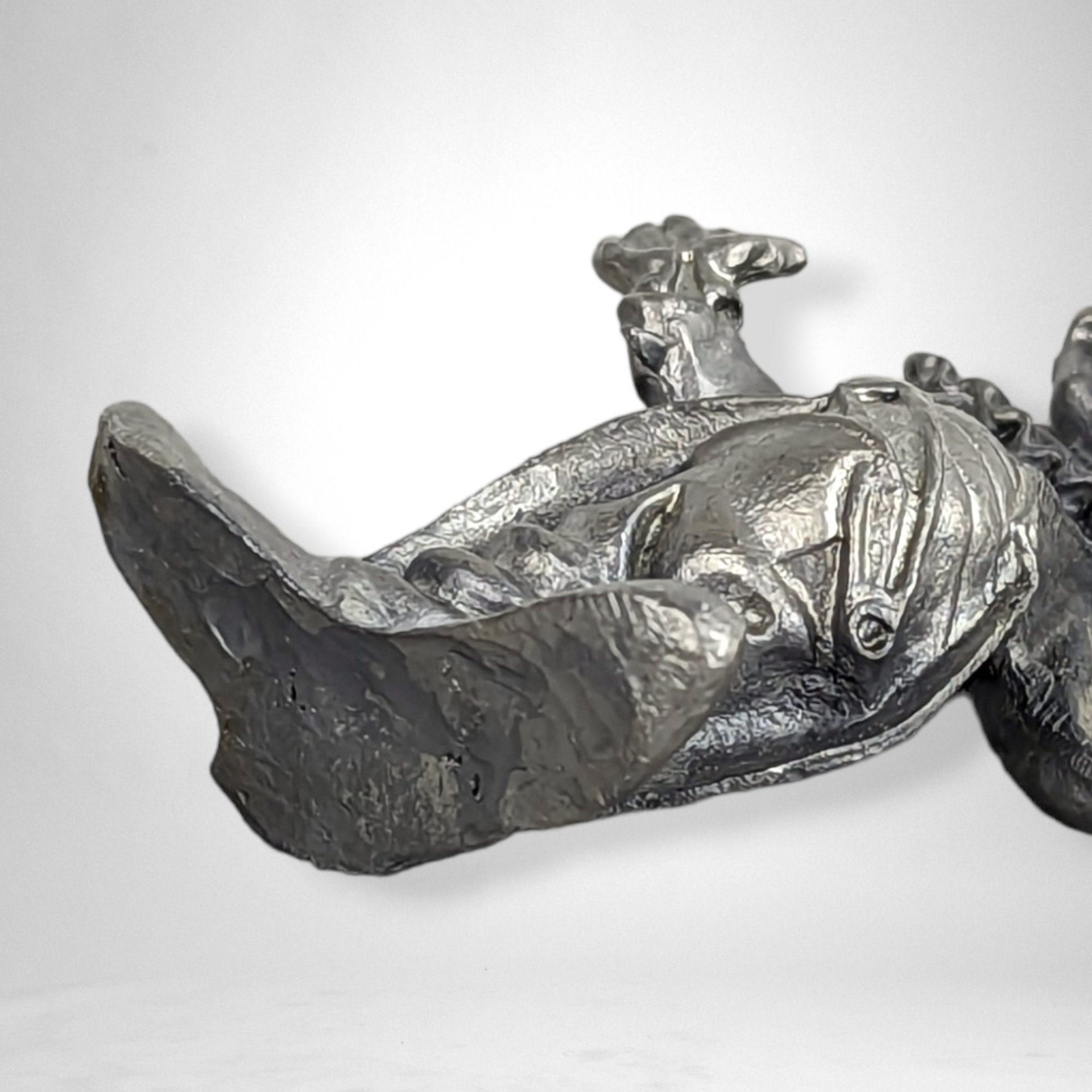 Vintage Clown with Cane Pewter Figurine - Charming Collectible Circus-inspired Sculpture