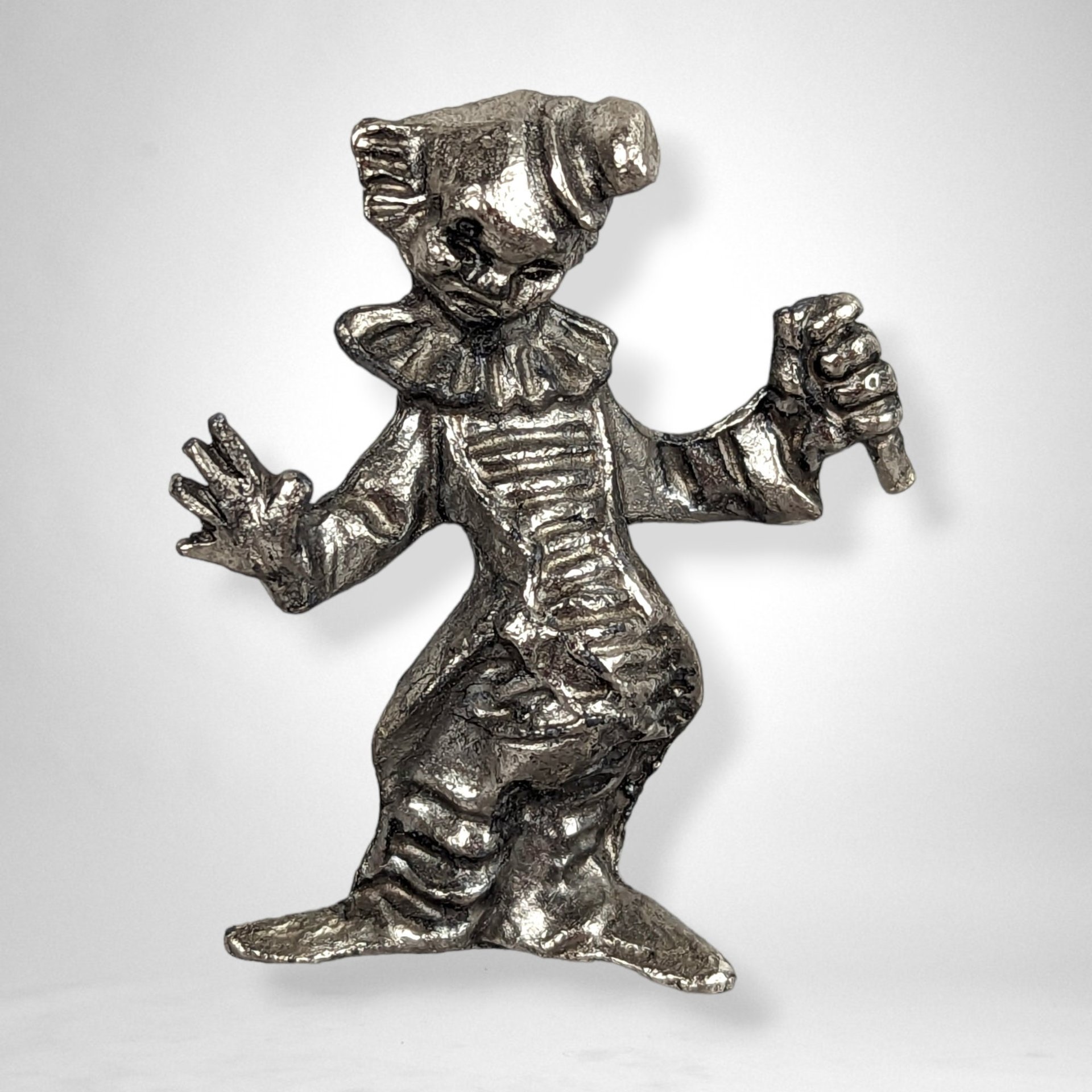 Charming Set of 3 Vintage Metal Clown Figurines - Whimsical Collectibles for Home Decor