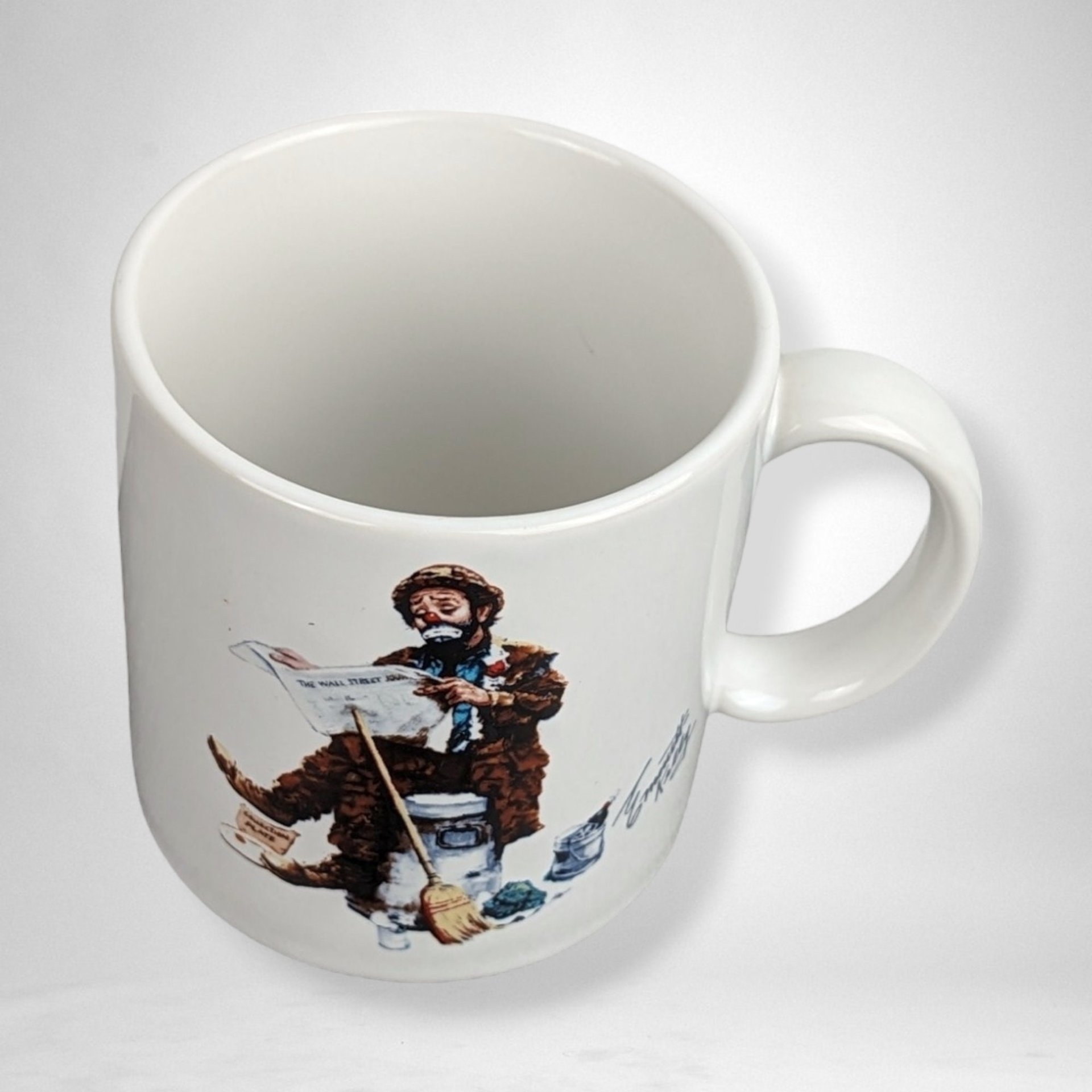 1986 Emmett Kelly Tycoon Hobo Clown Mug - Vintage Collectible