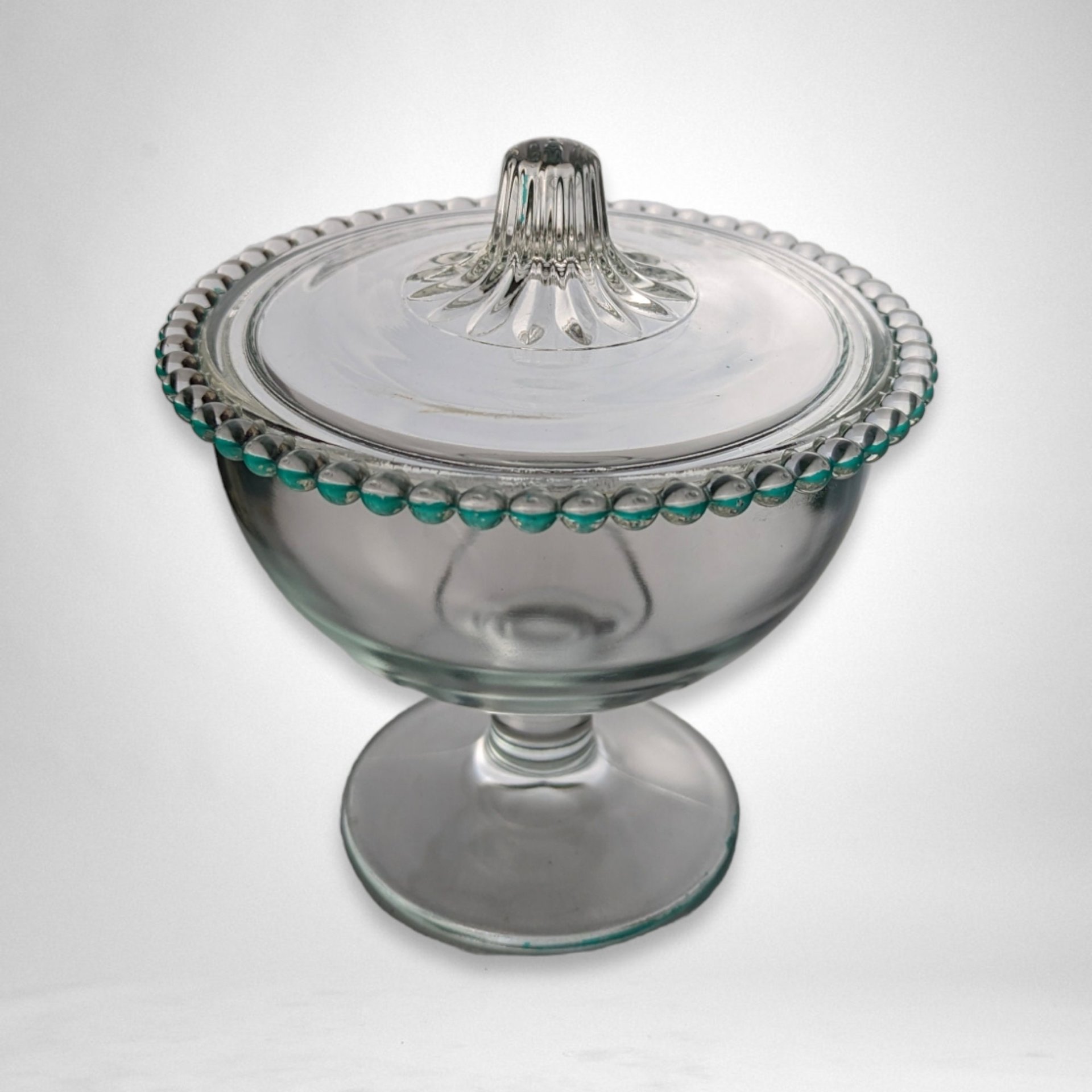 Vintage Clear Glass Lidded Compote/Candy Bowl - Timeless Elegance for Your Table