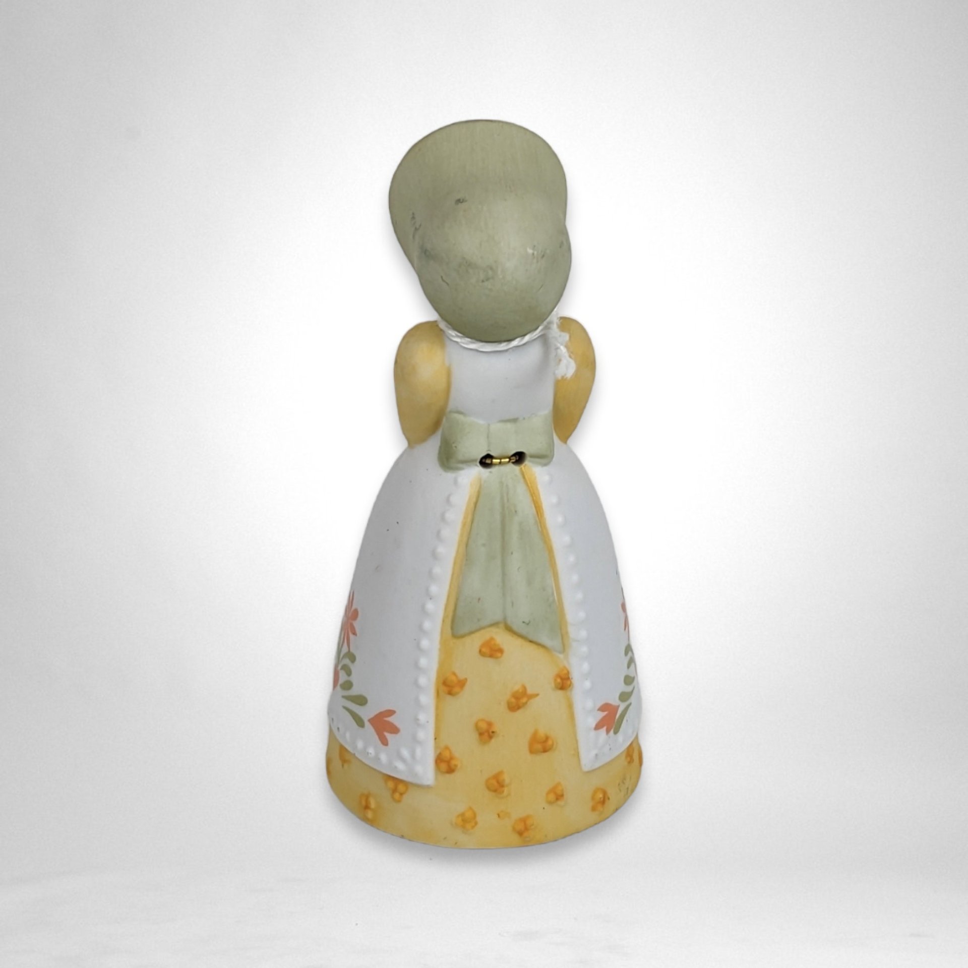 1985 Avon Bisque Woman Shaped Bell - Vintage Collectible Bell with Charm