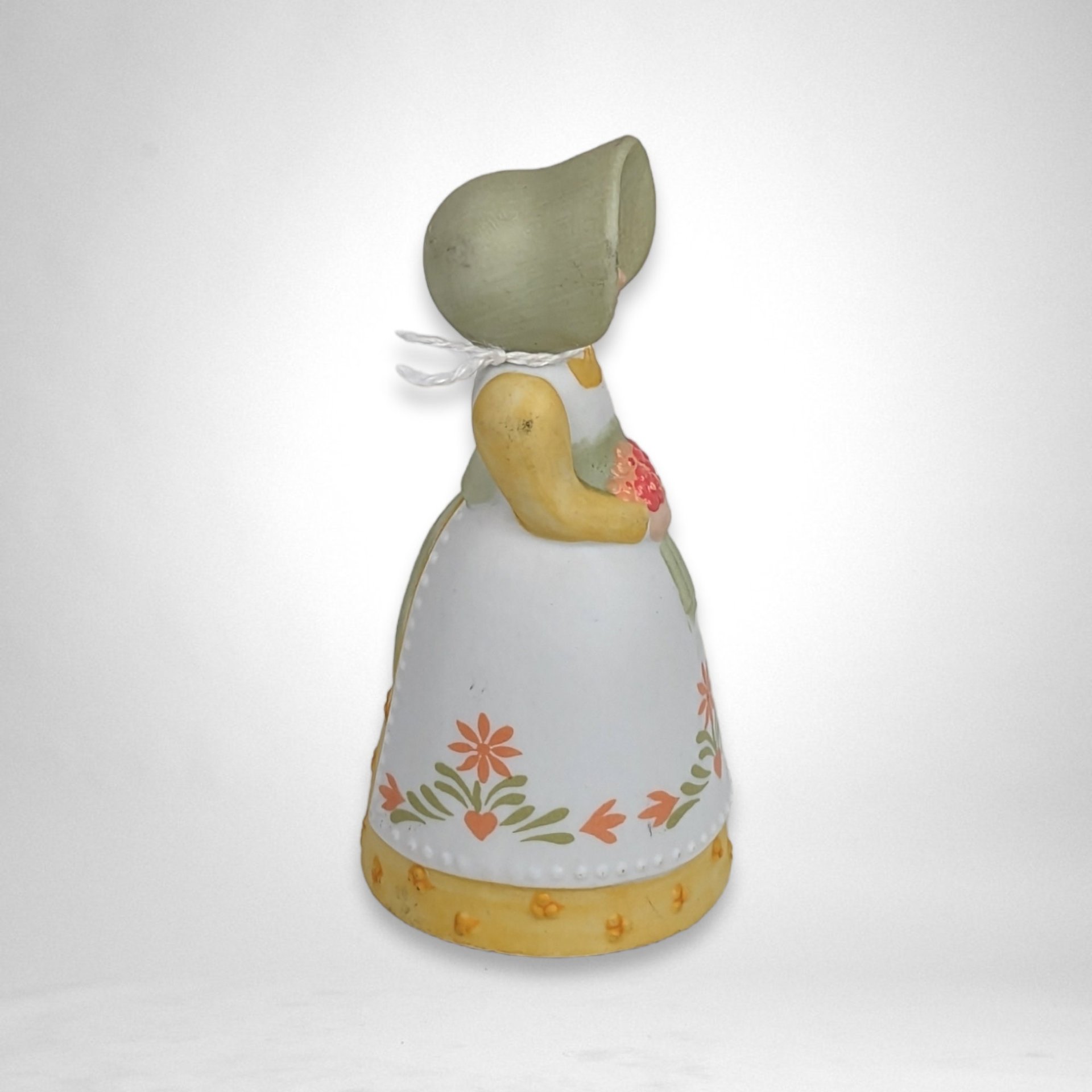 1985 Avon Bisque Woman Shaped Bell - Vintage Collectible Bell with Charm