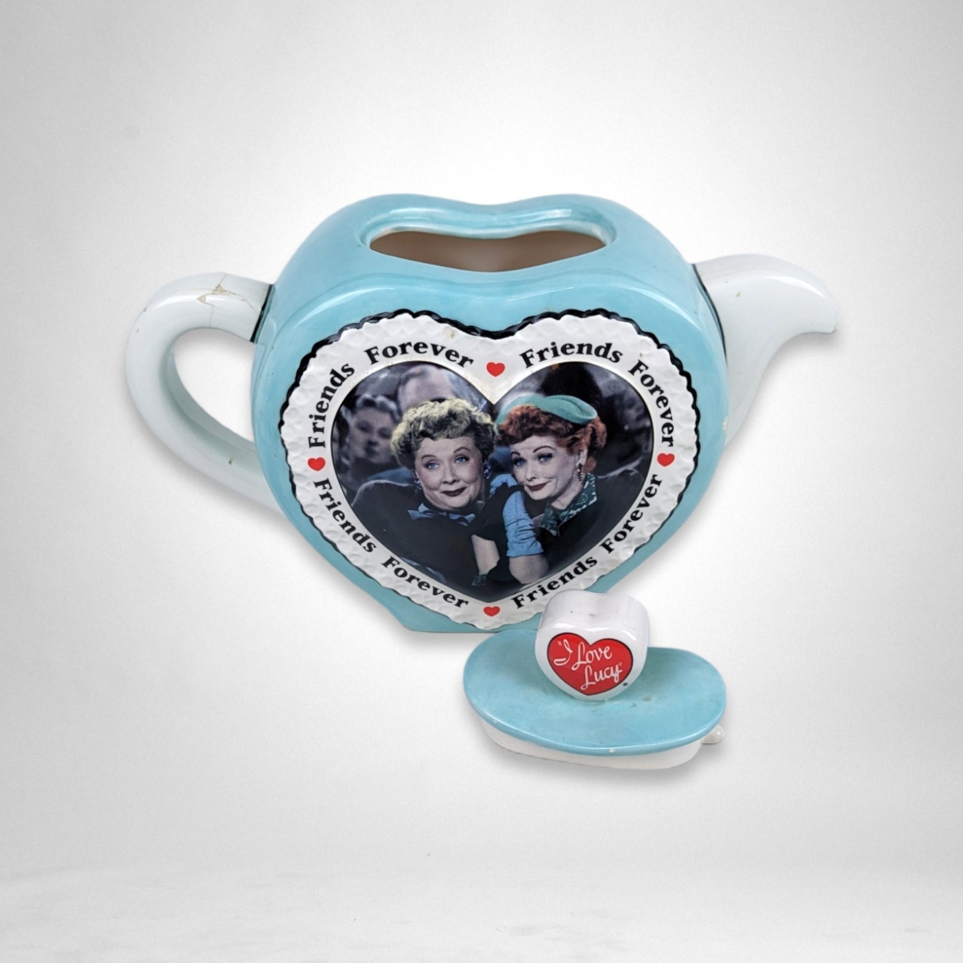 I Love Lucy Heart Shaped 'Friends Forever' Teapot - Slightly Imperfect Collectible