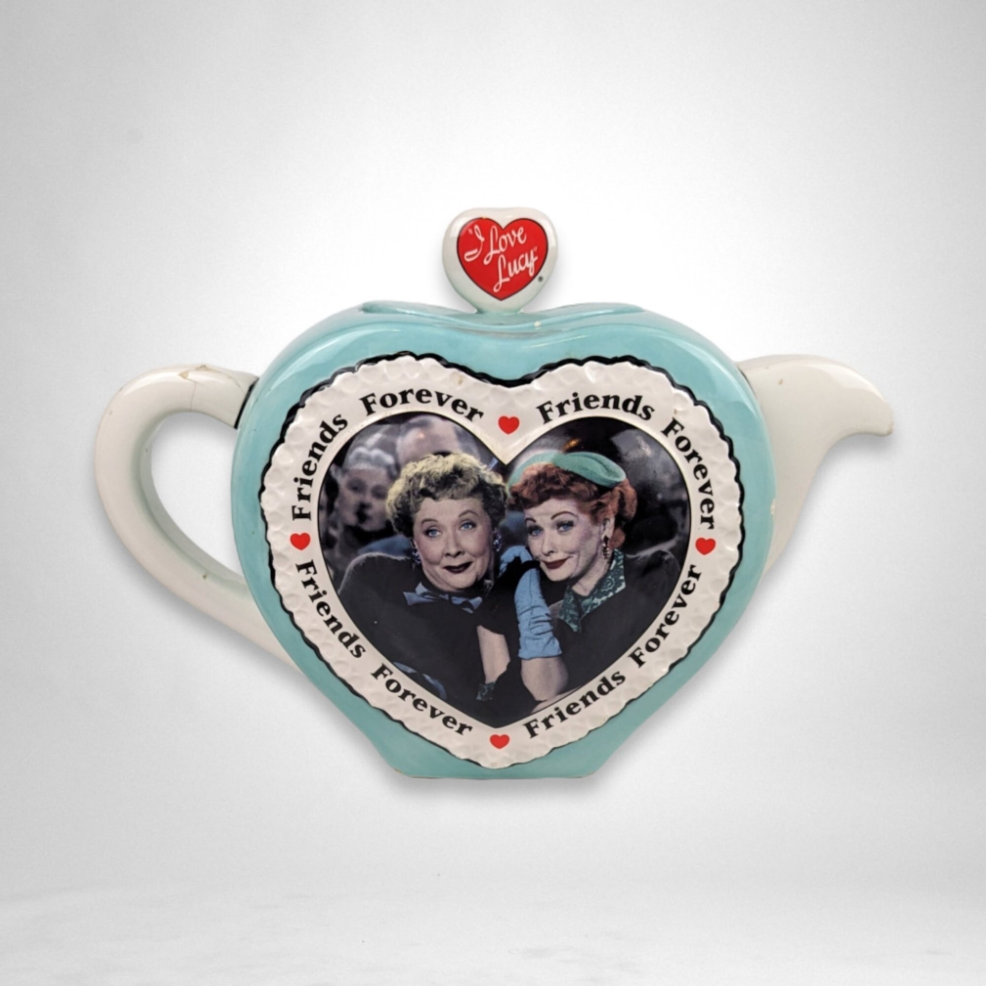 I Love Lucy Heart Shaped 'Friends Forever' Teapot - Slightly Imperfect Collectible