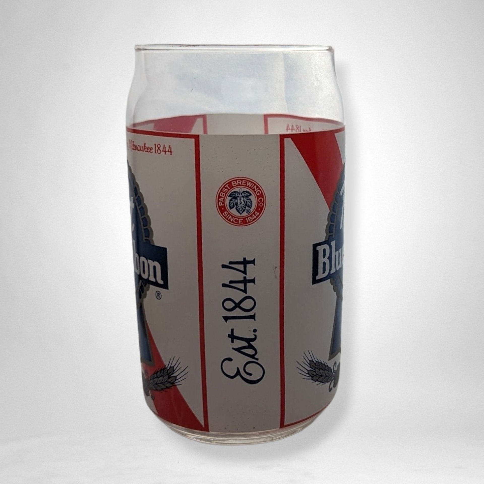 Pabst Blue Ribbon Can Shaped Glass - Unique Beer Lover's Collectible