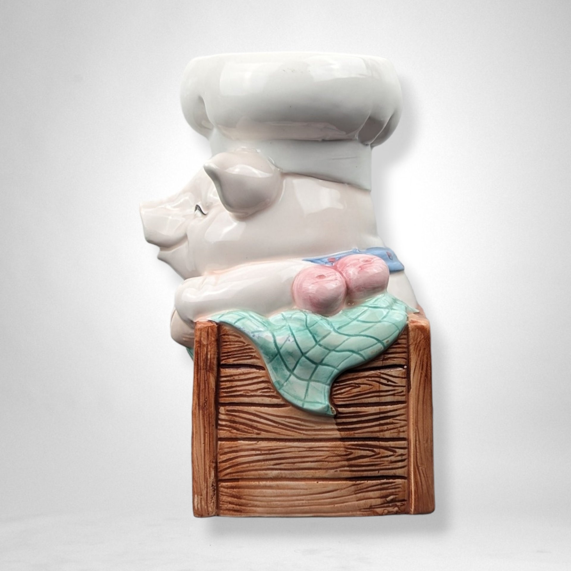 Ceramic Pig Chef Utensil Holder - Whimsical Kitchen Decor