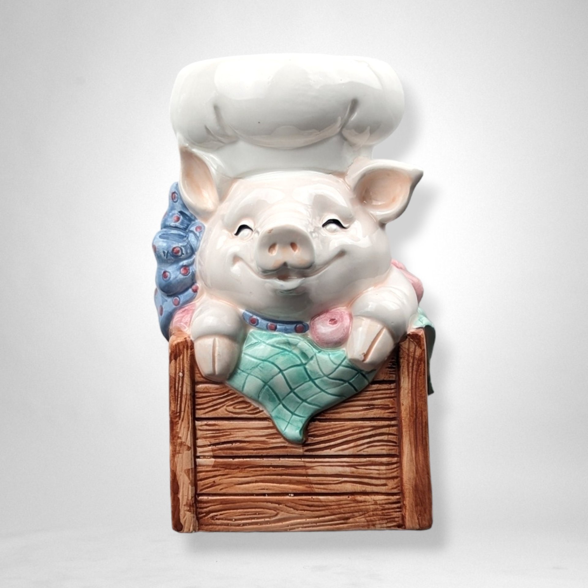 Ceramic Pig Chef Utensil Holder - Whimsical Kitchen Decor