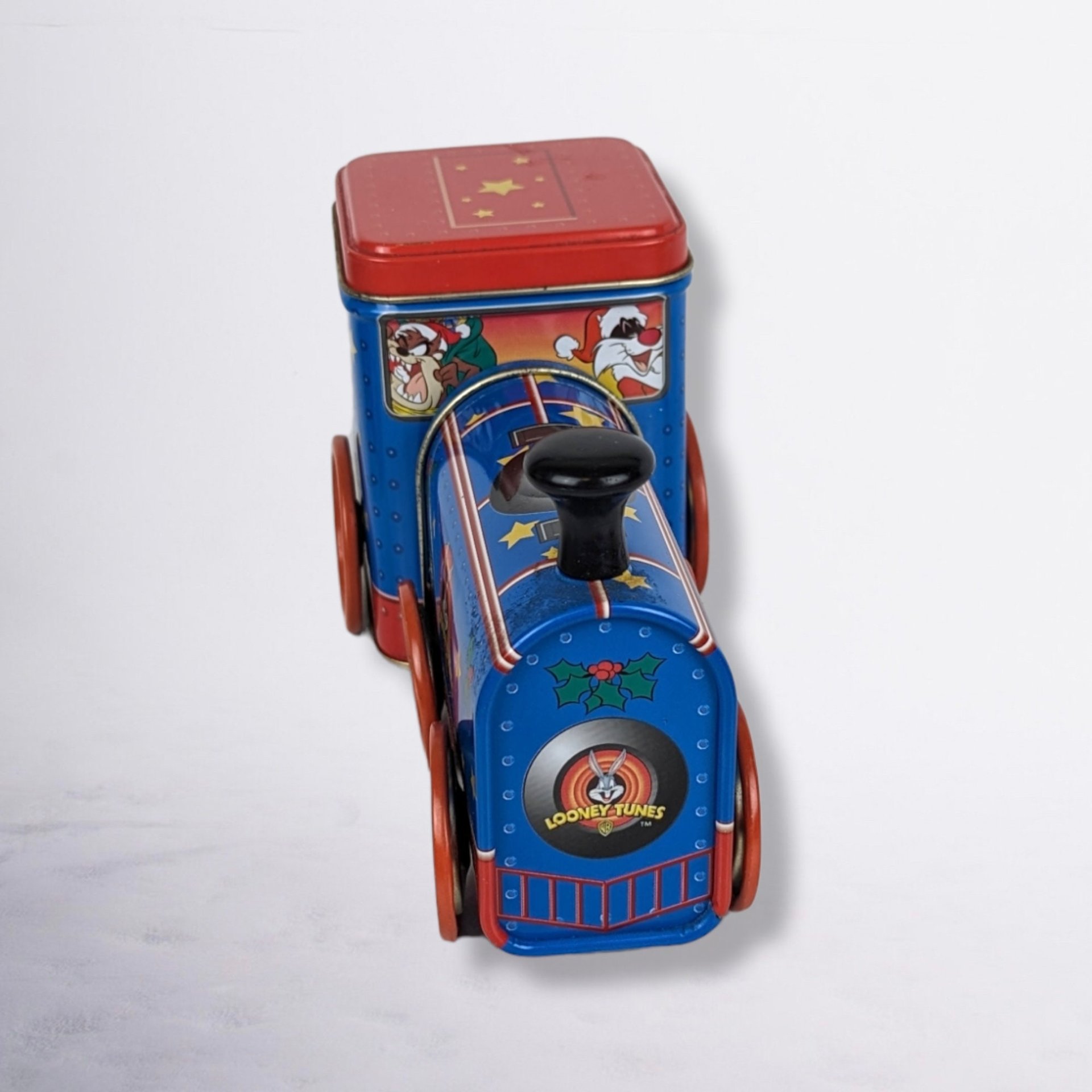 1999 Looney Tunes Train Metal Tin - Collectible Cartoon Tin Container
