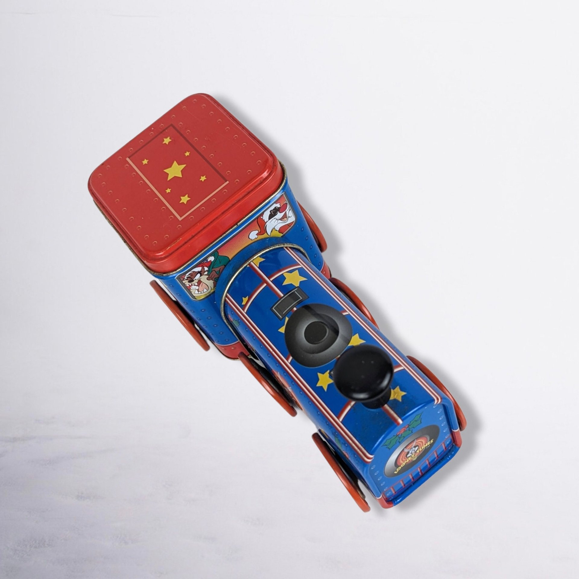 1999 Looney Tunes Train Metal Tin - Collectible Cartoon Tin Container