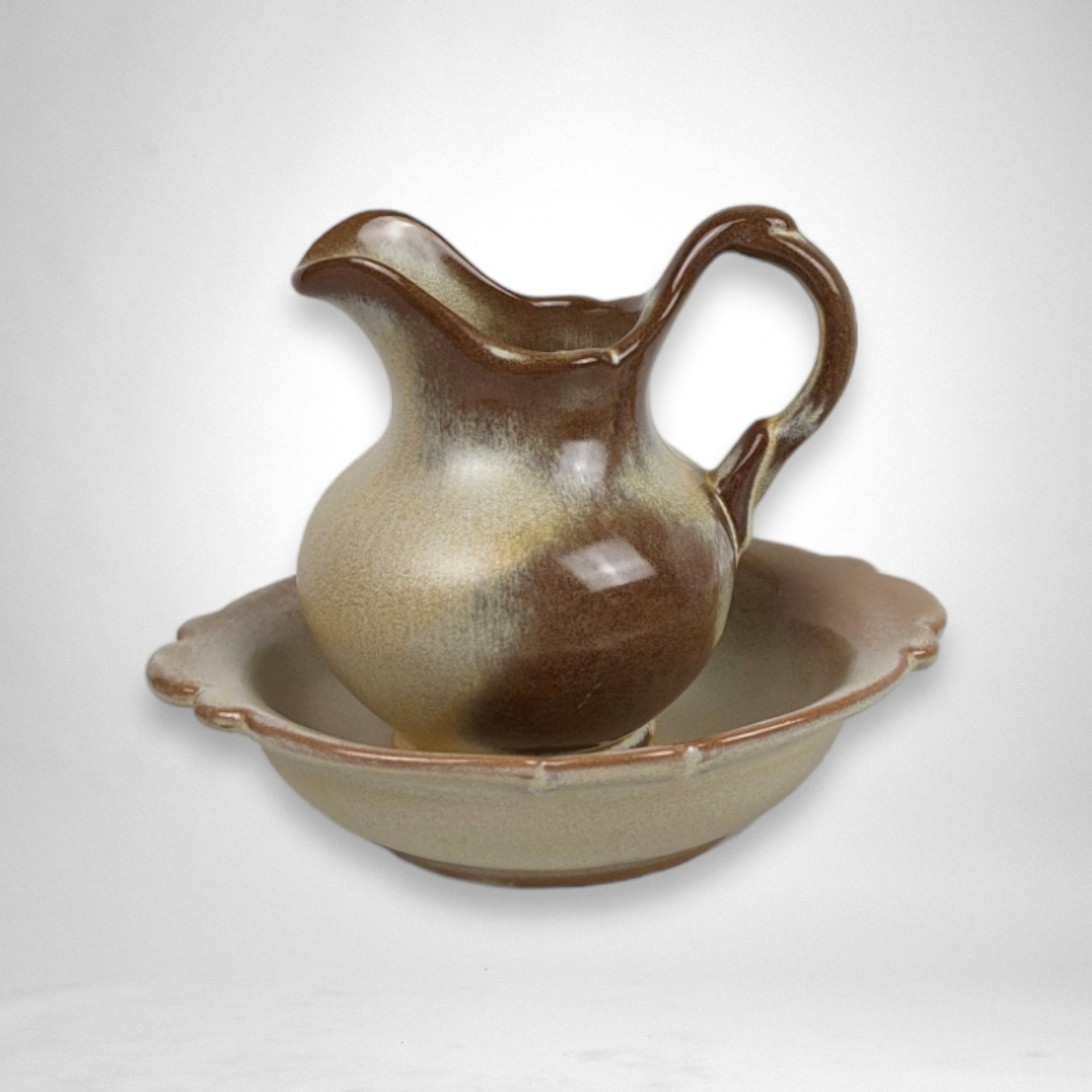 Frankoma 40A and 40B Pitcher/ Bowl Set - Rustic Beauty for Your Home