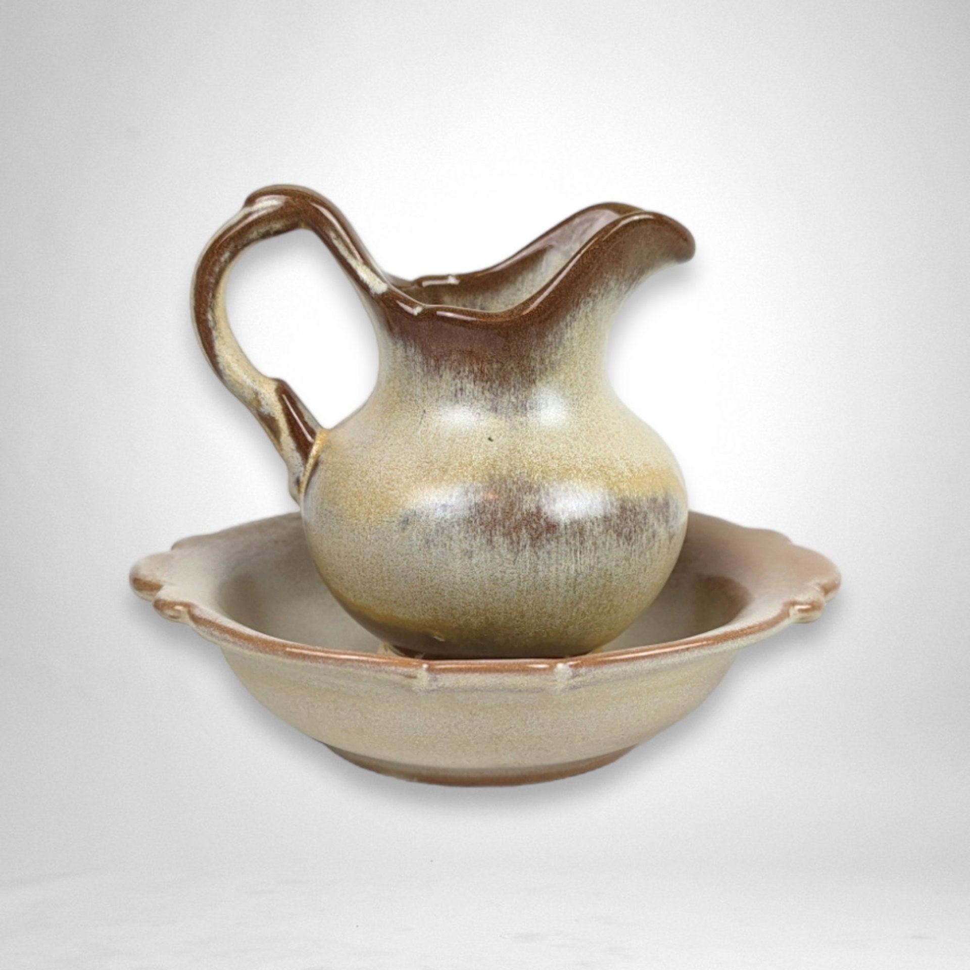 Frankoma 40A and 40B Pitcher/ Bowl Set - Rustic Beauty for Your Home