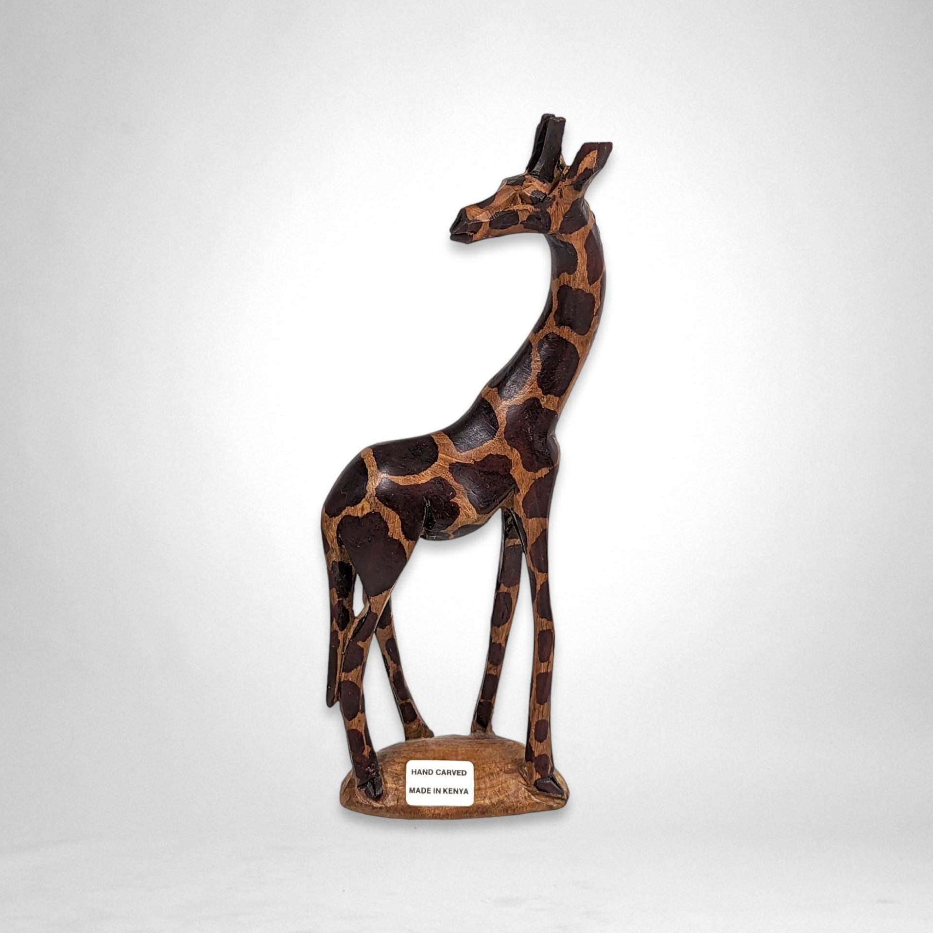 Vintage Hand-Carved Wooden Giraffe Figurine - Artisanal African Safari Decor