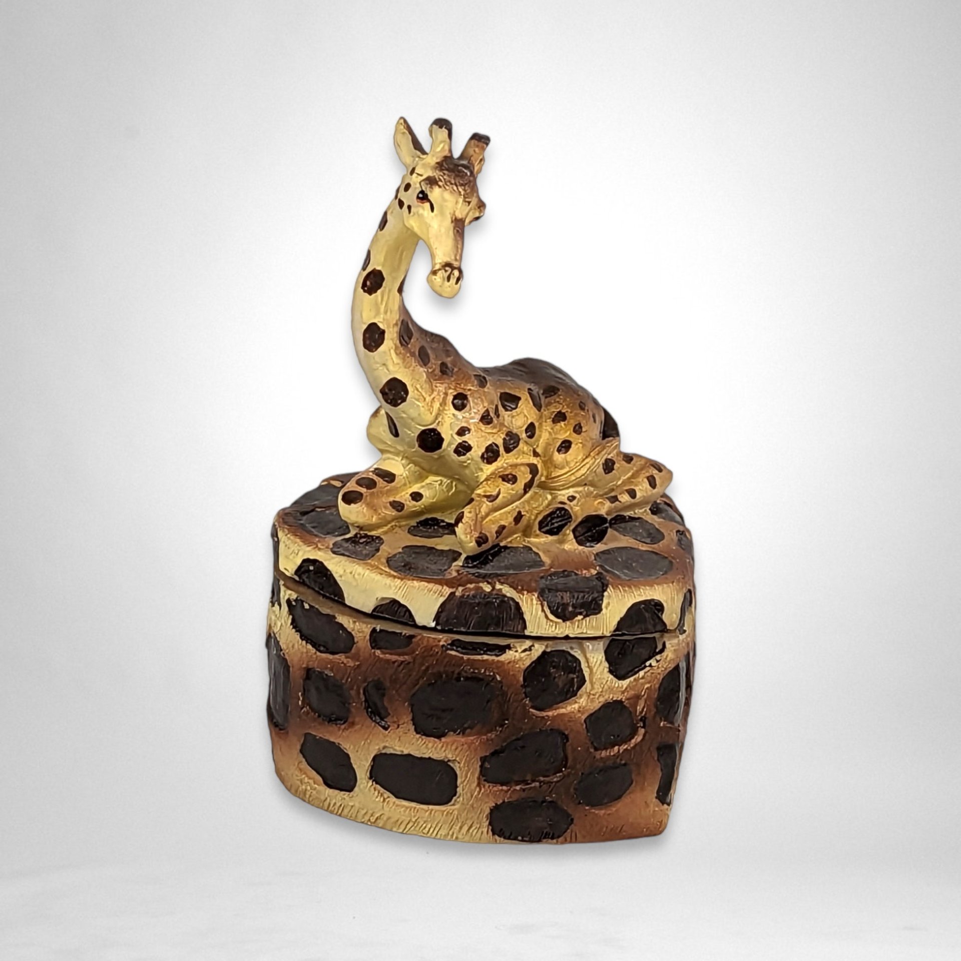 Vintage Resin Giraffe Trinket Box - Exotic Decorative Storage Container