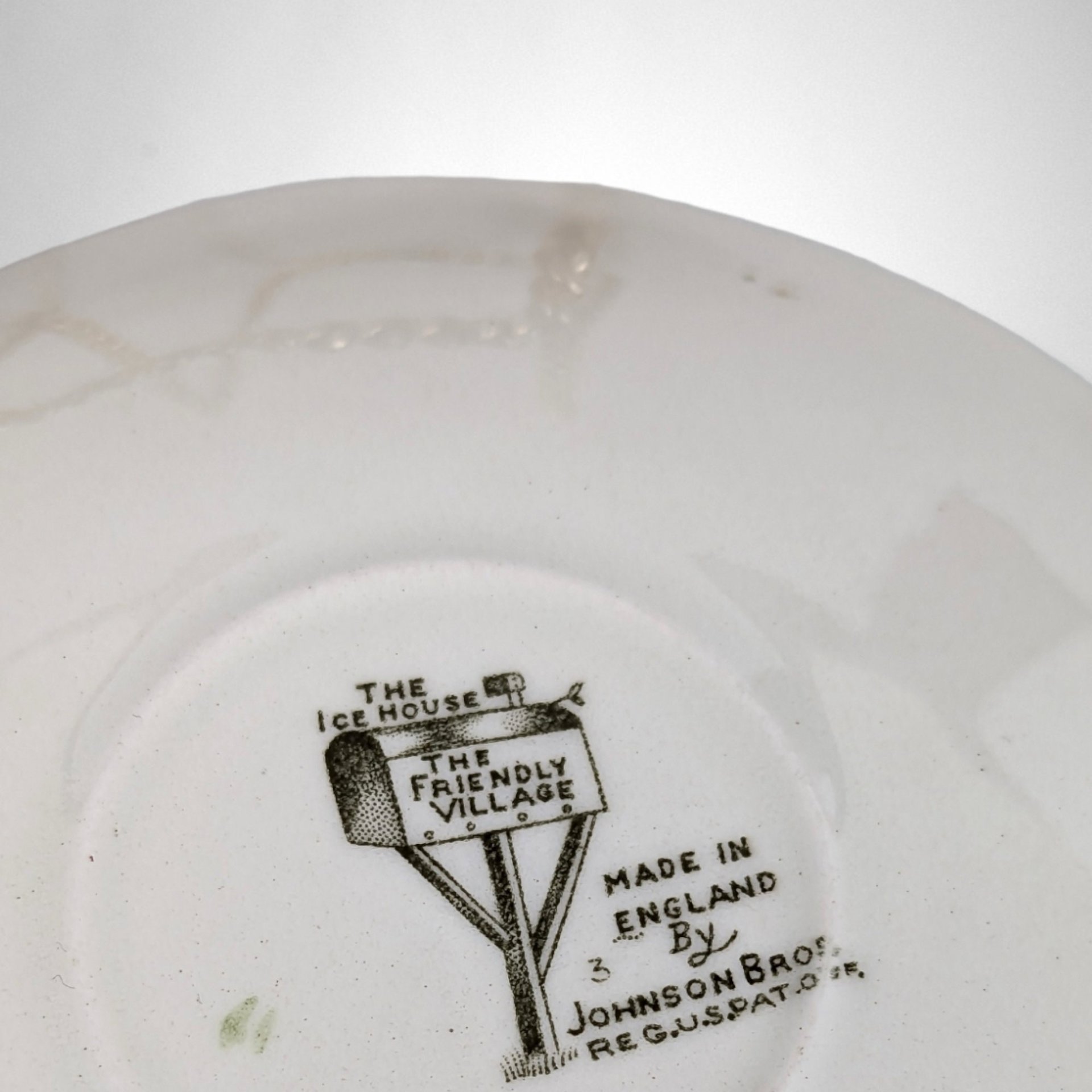 Set of 3 Johnson Bros Friendly Village Ice House Cup and Saucer Sets - Charming Collectible Tableware