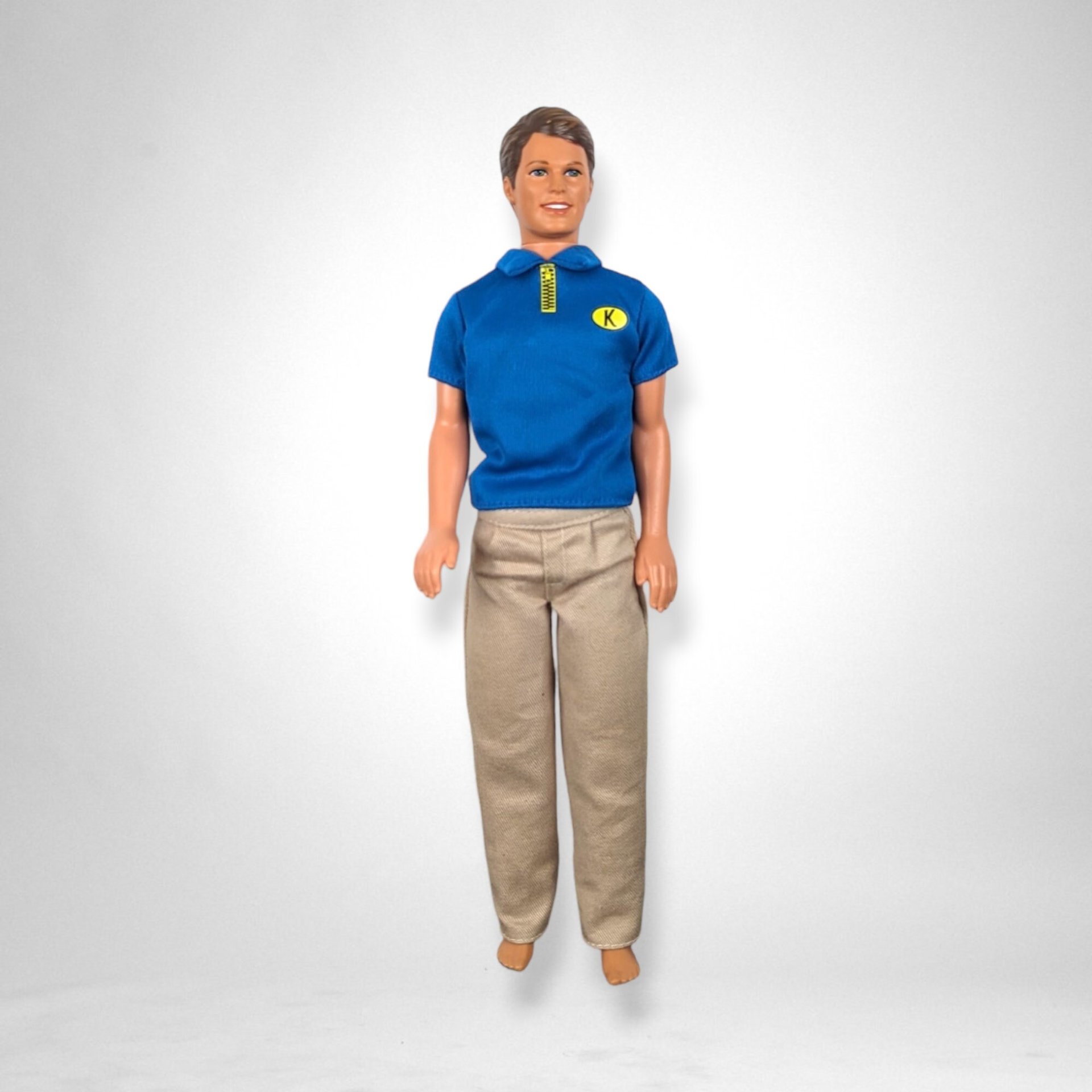 1968 Ken Doll in Blue Shirt and Tan Pants - Vintage Collectible Barbie Companion
