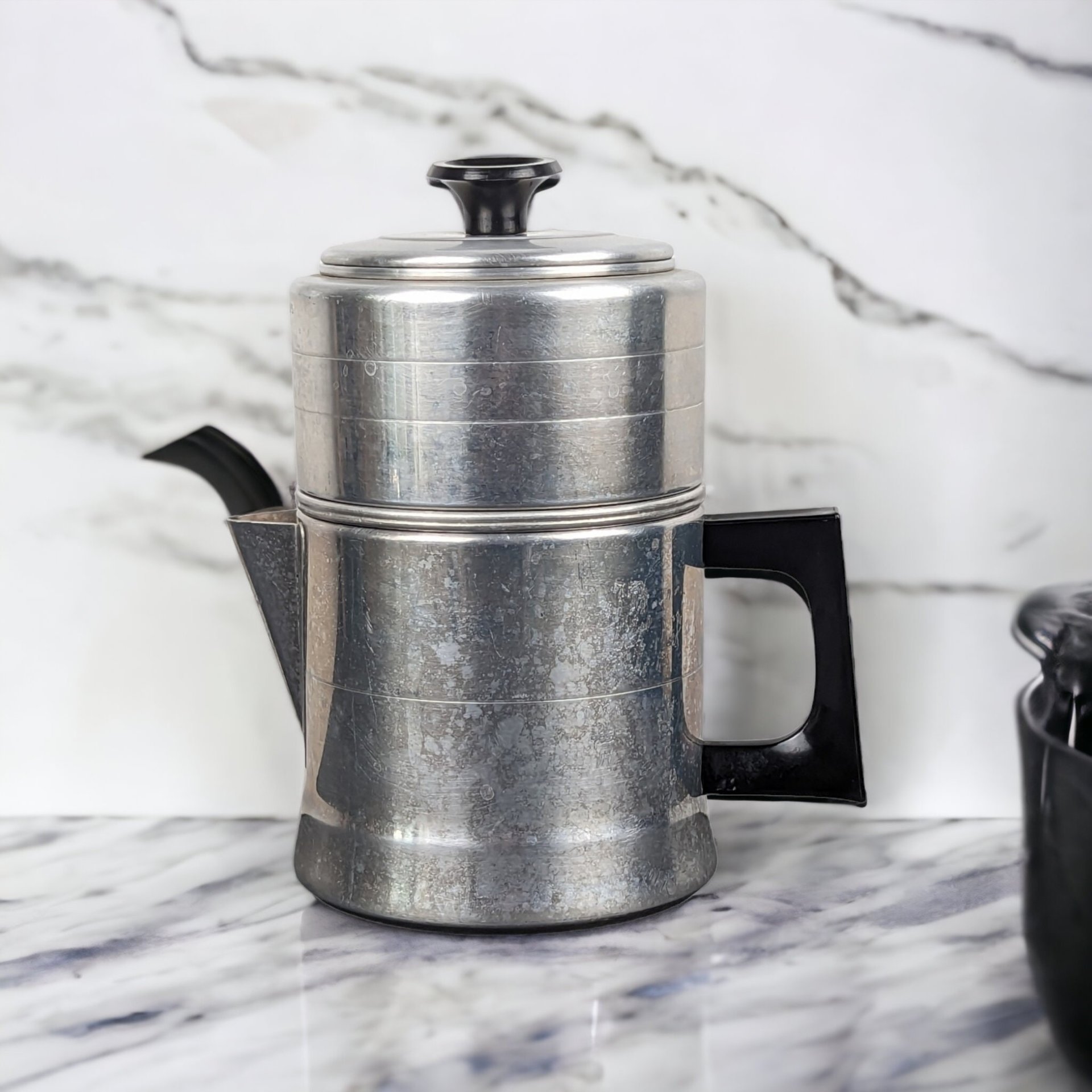Vintage Comet 4 Piece Aluminum Coffee Pot: Brew Your Perfect Cup