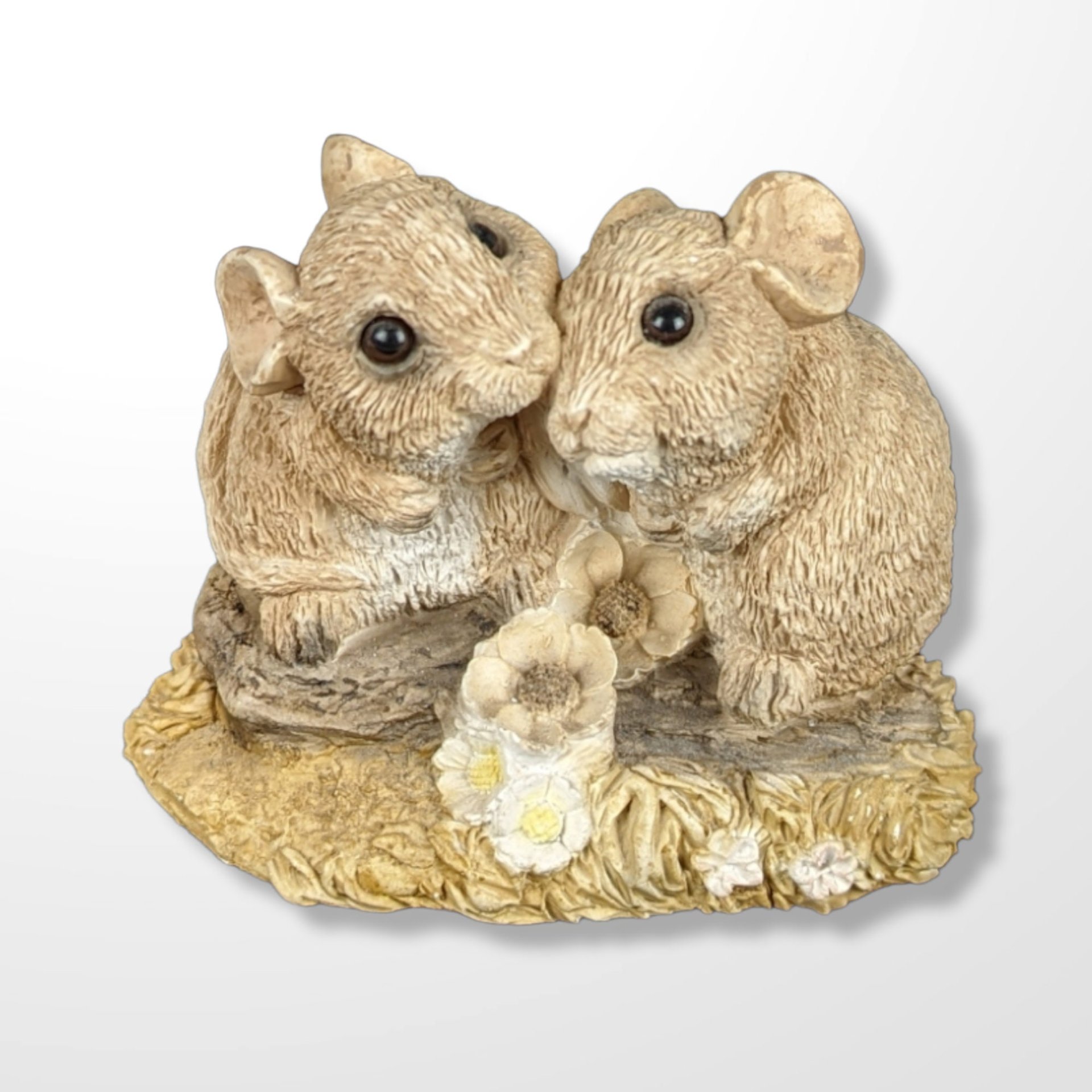 Vintage Stone Critters Mouse Couple Figurine - #SC-381