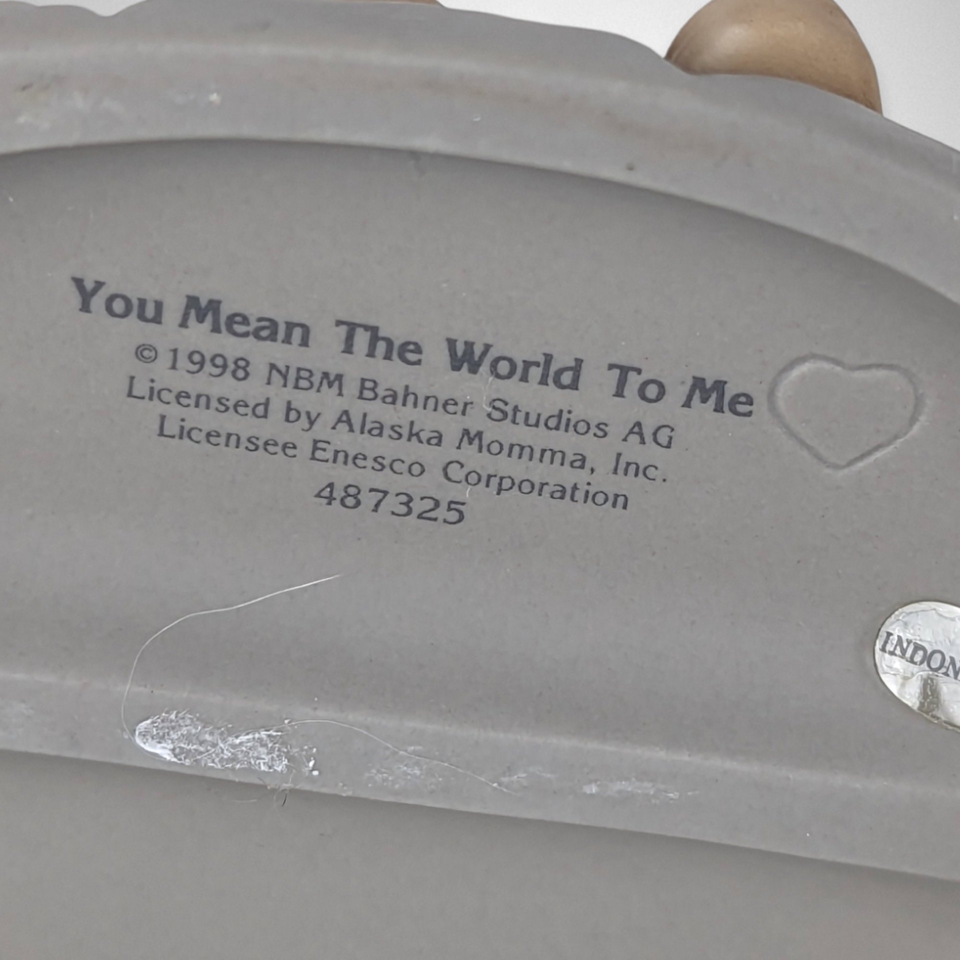 1998 Enesco Bahner 'You Mean The World To Me' Figurine - Heartfelt Expression of Love