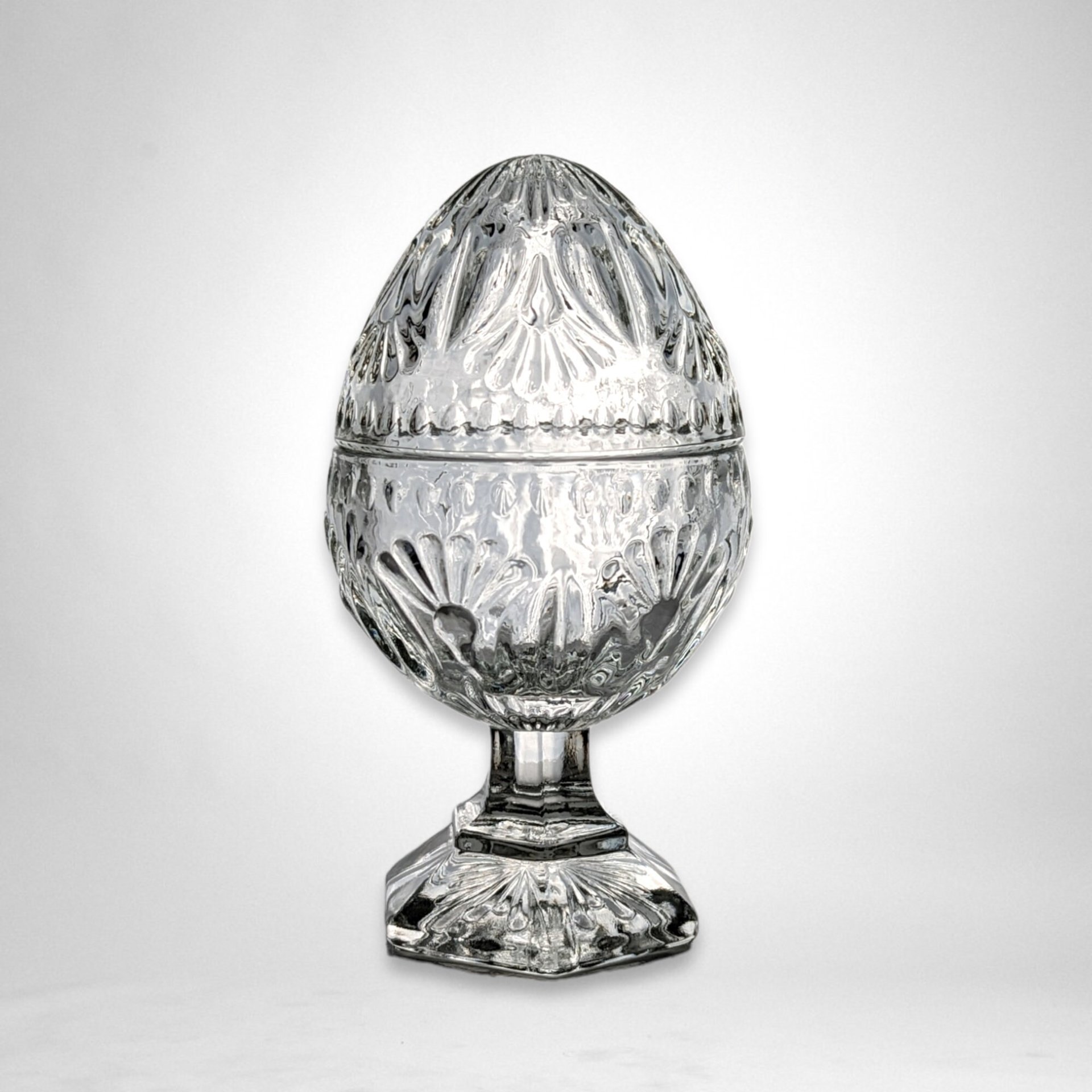 Avon Clear Glass Egg-Shaped Trinket Bowl