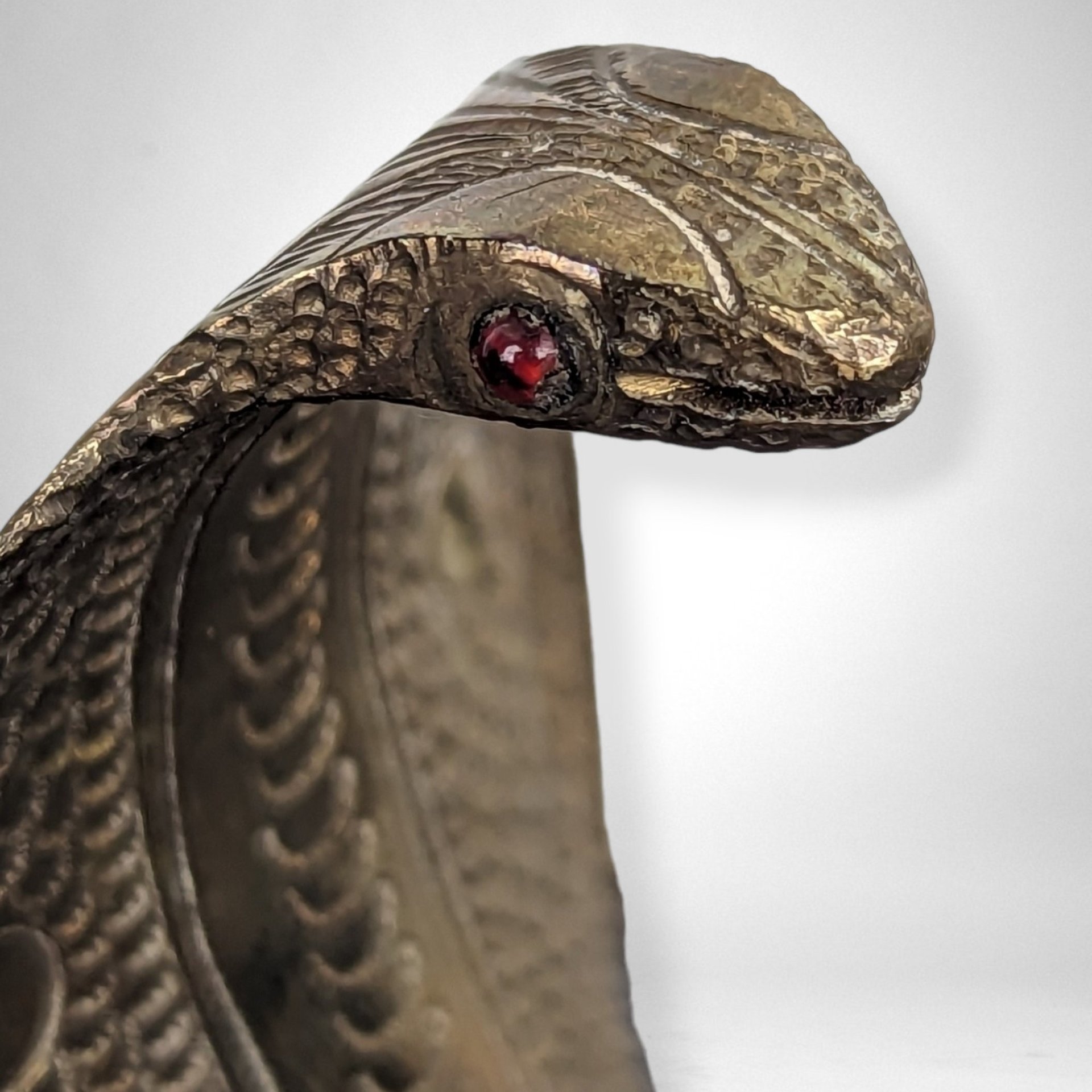 Brass Cobra Figurine Made in India: Exotic Home Decor Accent