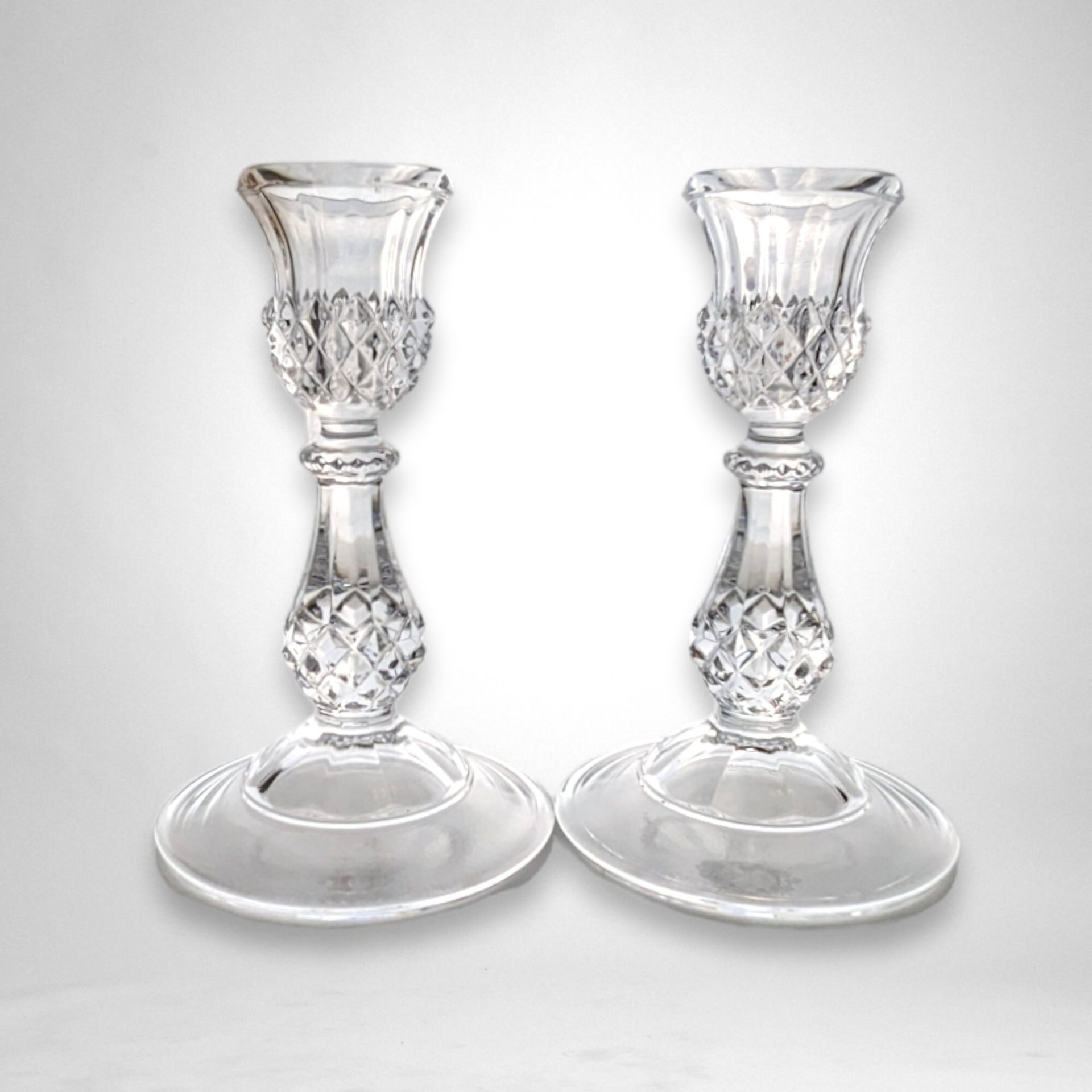 Pair of Cristal D'Arques Longchamp Clear Candesticks
