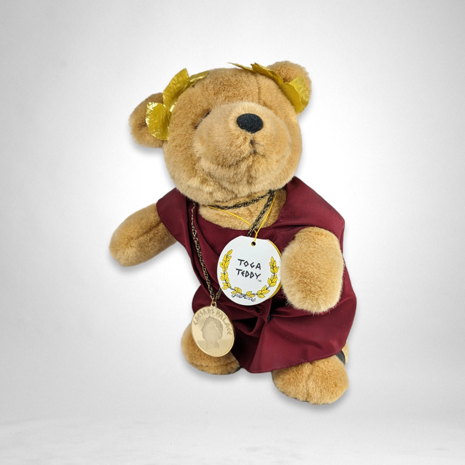 Vegas Vibes: Vintage Toga Teddy, Adorned with Caesar's Palace Glory