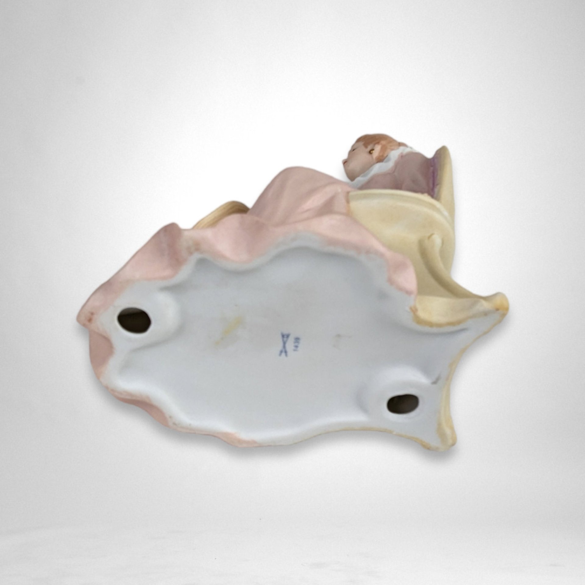 Vintage Homco Lady in Pink Dress Sitting Figurine 1439