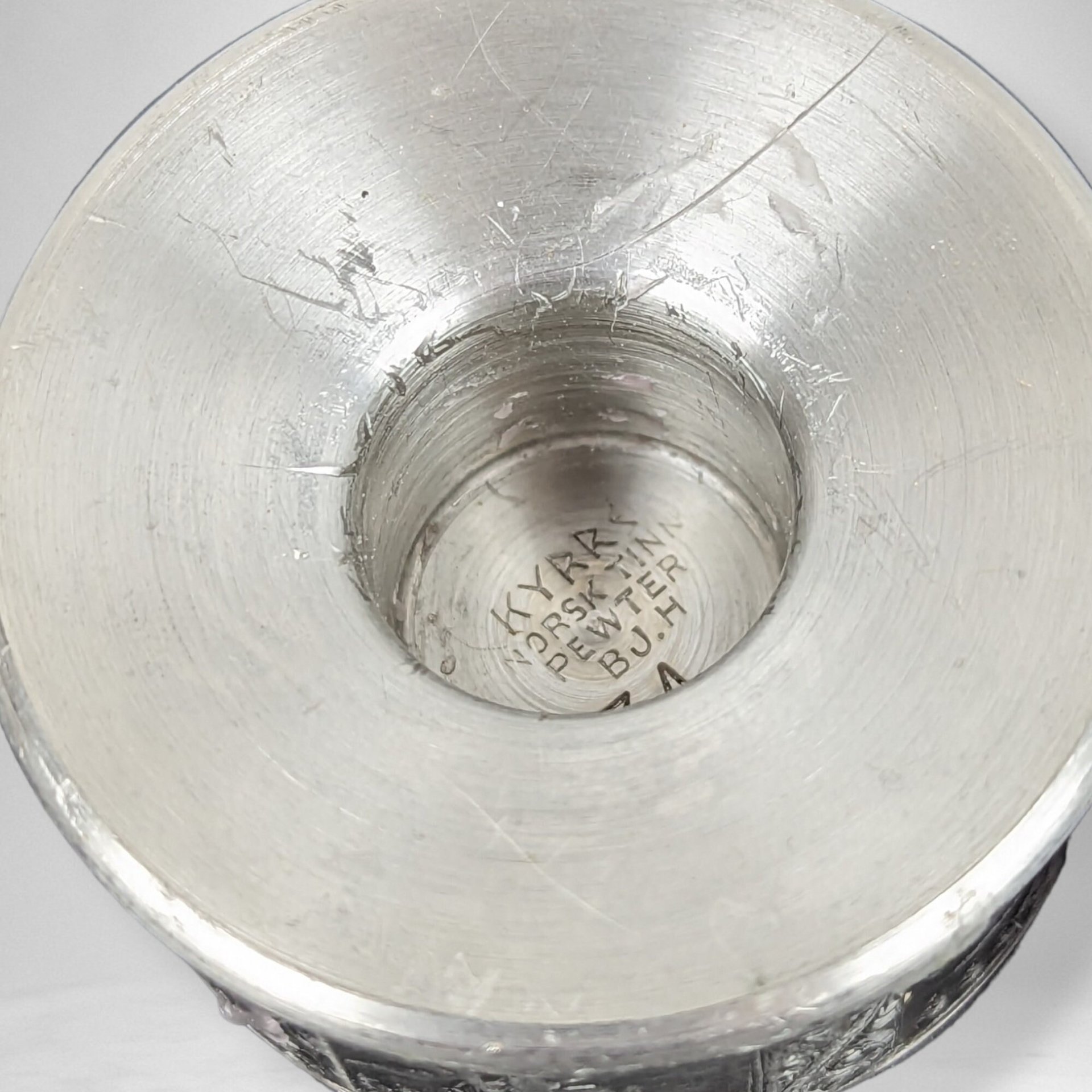 Elegant Pair of KYRR Norsk Pewter Taper Candle Holders