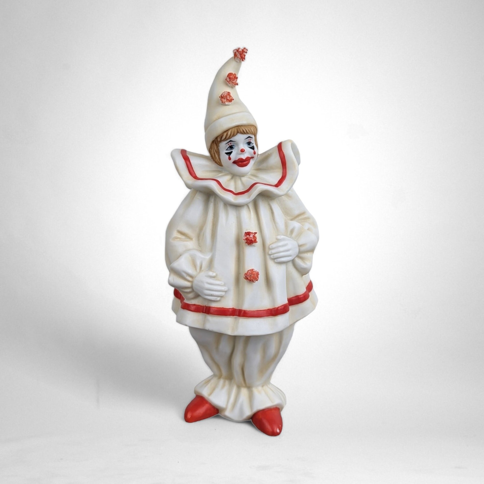 Vintage Enesco Faith Wick Pom Pom Clown Figurine: Whimsical Collectible