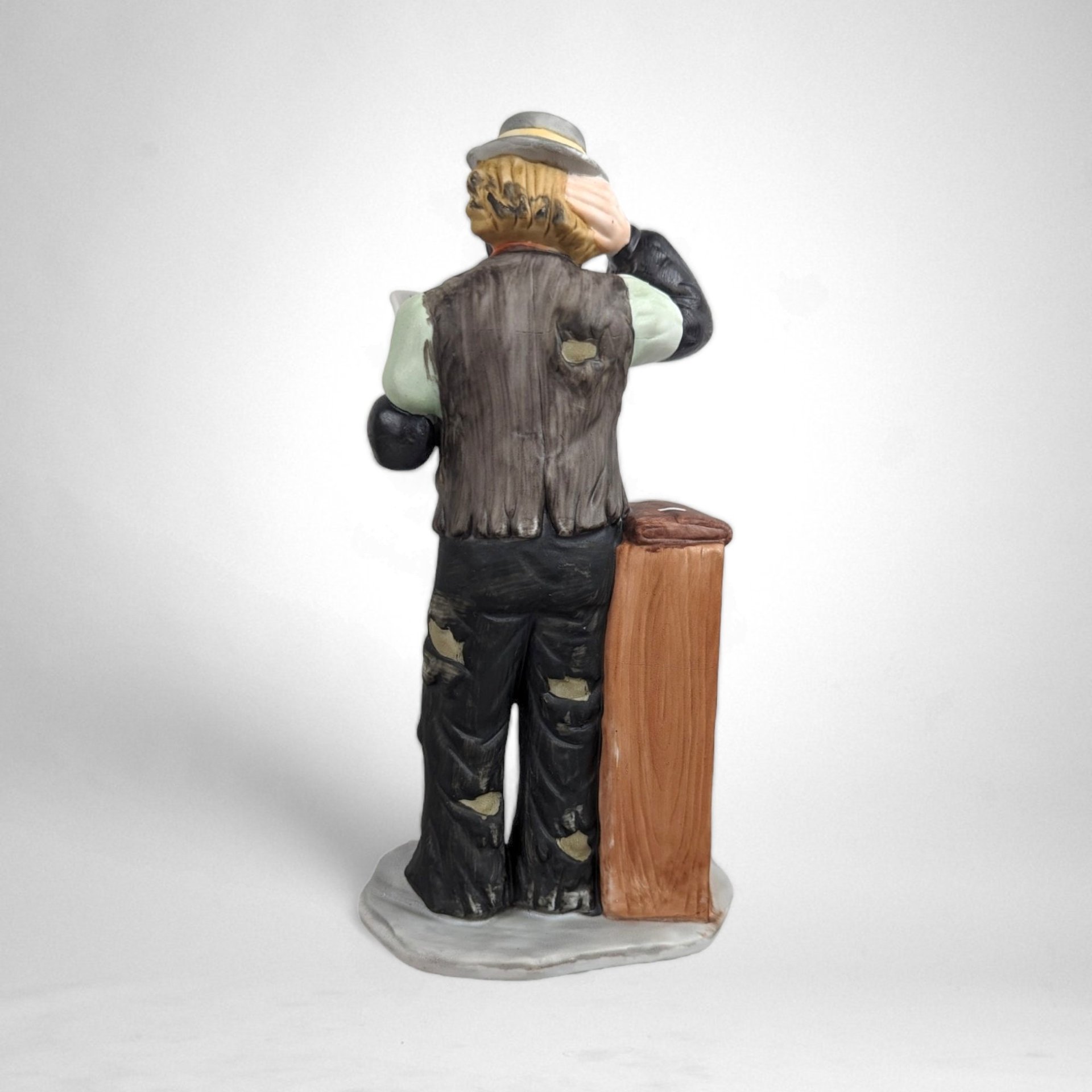 Vintage Emmett Kelly Jr. Accountant IRS Figurine: Tax Season Whimsy (8" Ceramic)