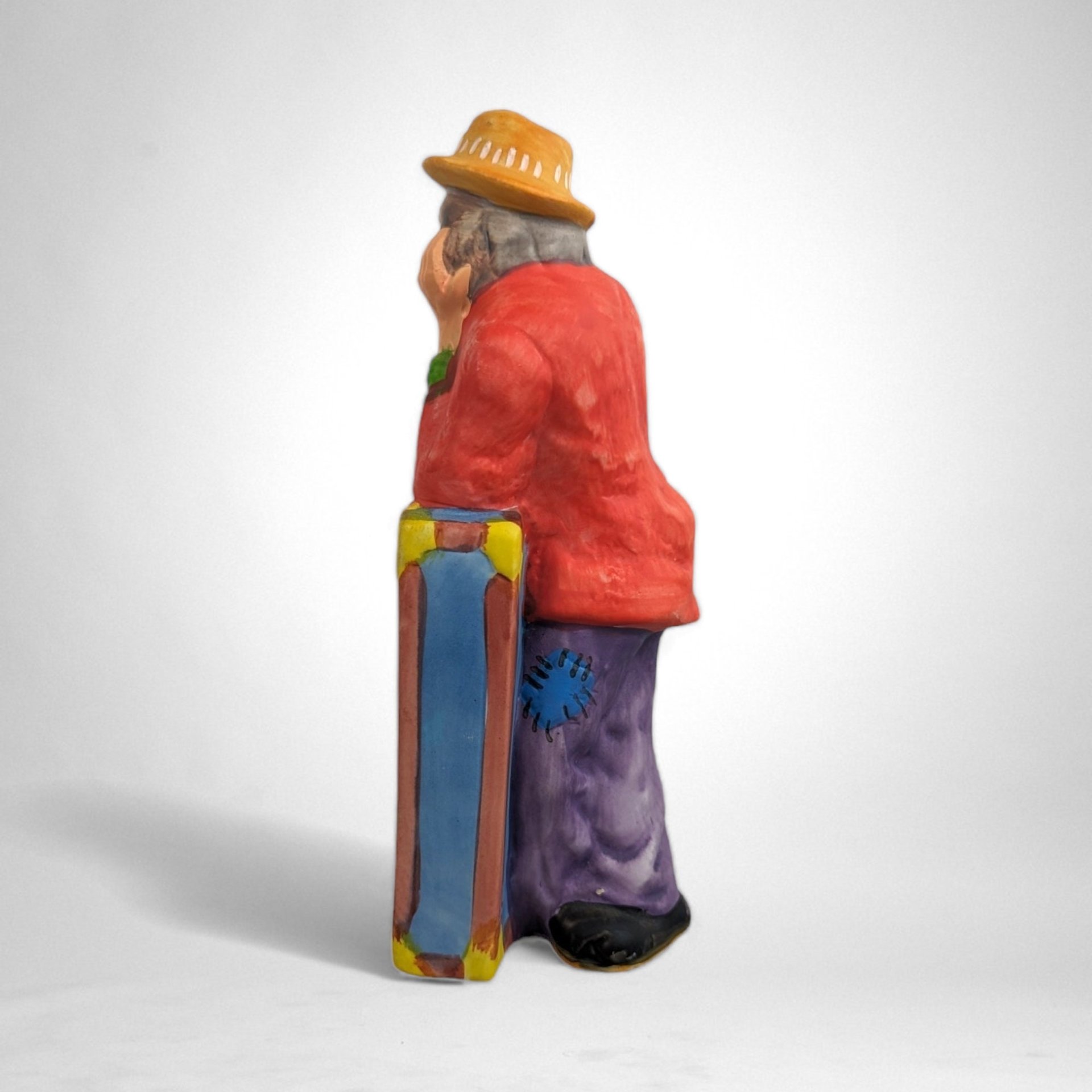 Vintage Emmett Kelly Freeloader Figurine - Timeless Clown Charm (8" Ceramic)