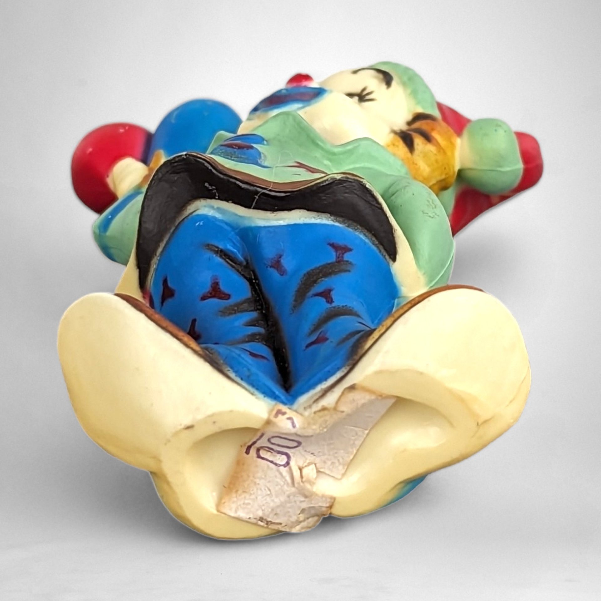 Vintage Cute Clown Ceramic Ornament: Whimsical Collectible