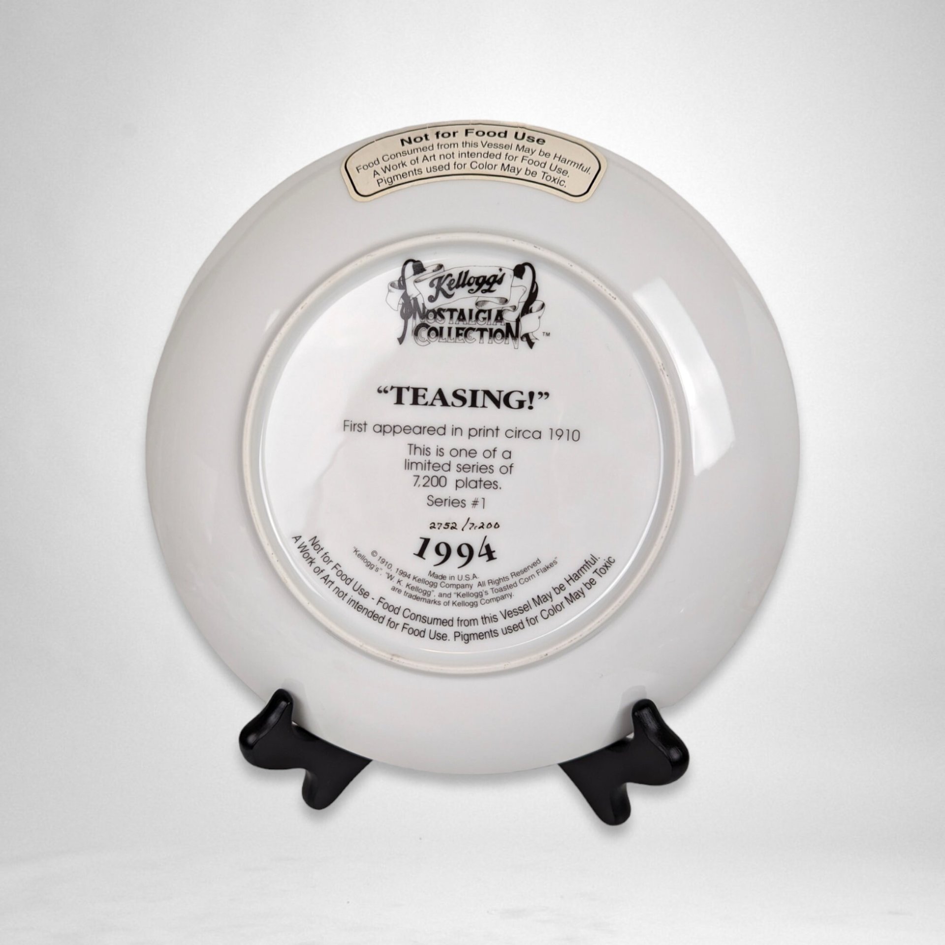 1994 Kellogg's Cornflakes 'Teasing' Collector Plate - Nostalgic Breakfast Memorabilia