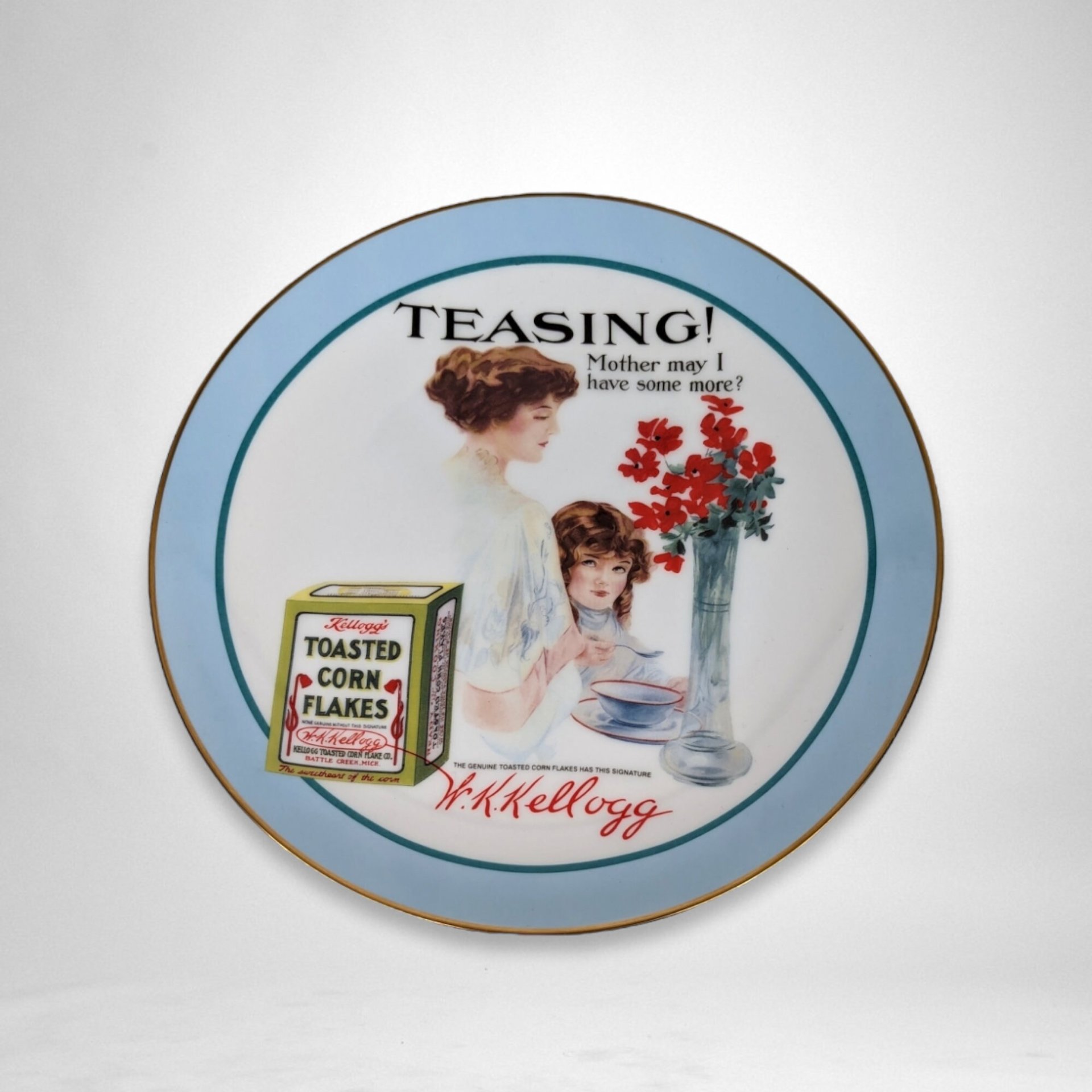 1994 Kellogg's Cornflakes 'Teasing' Collector Plate - Nostalgic Breakfast Memorabilia