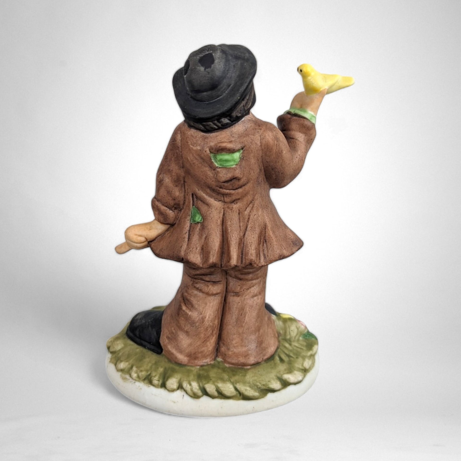 Vintage Flambro Emmett Kelly Jr. Ceramic Hobo Clown with Bird Collectible Figurine