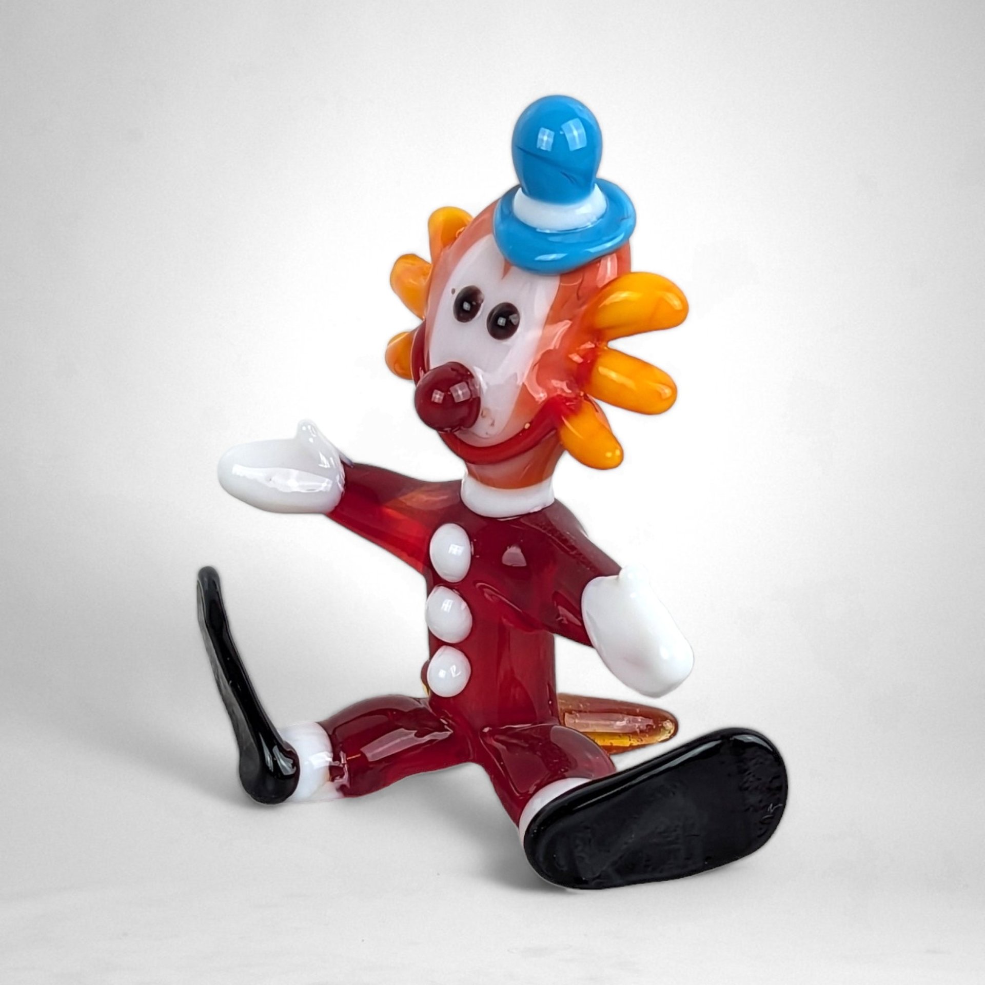 Vintage Glass Clown Figurine - Artistic Collectible Décor
