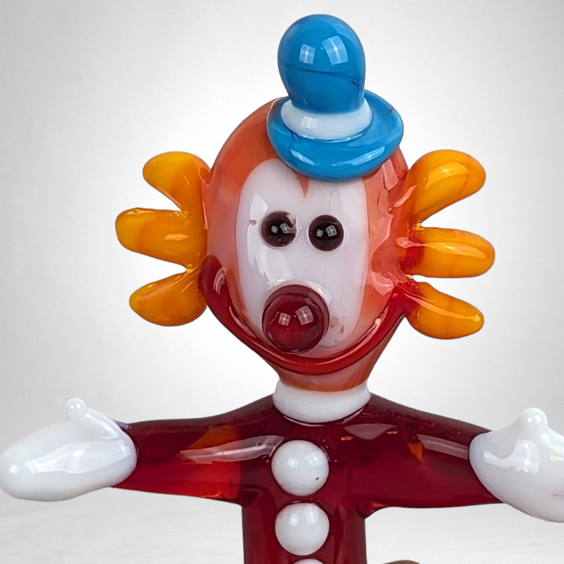 Vintage Glass Clown Figurine - Artistic Collectible Décor