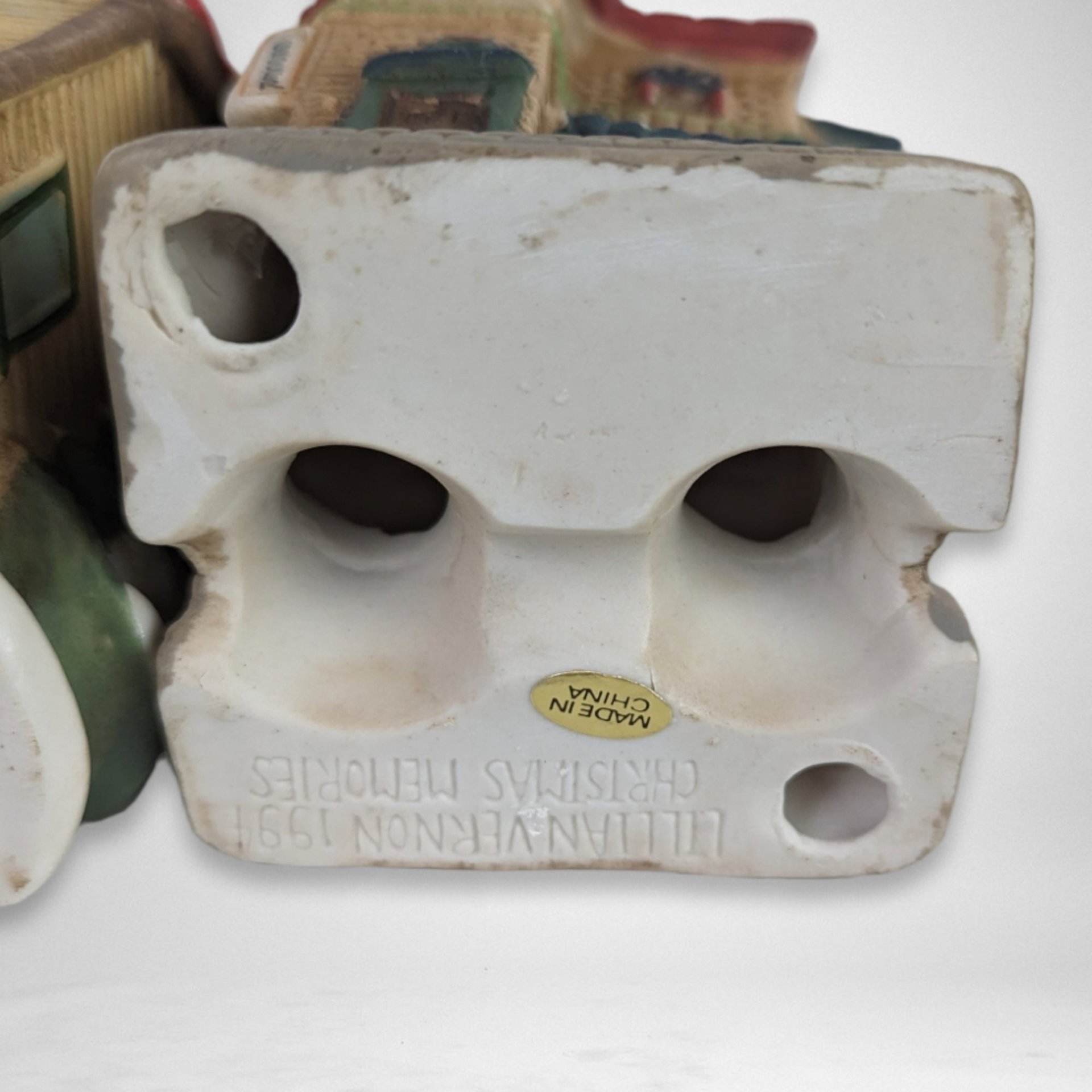 1990s Lillian Vernon Christmas Village: Set of 3 Festive Collectible Pieces