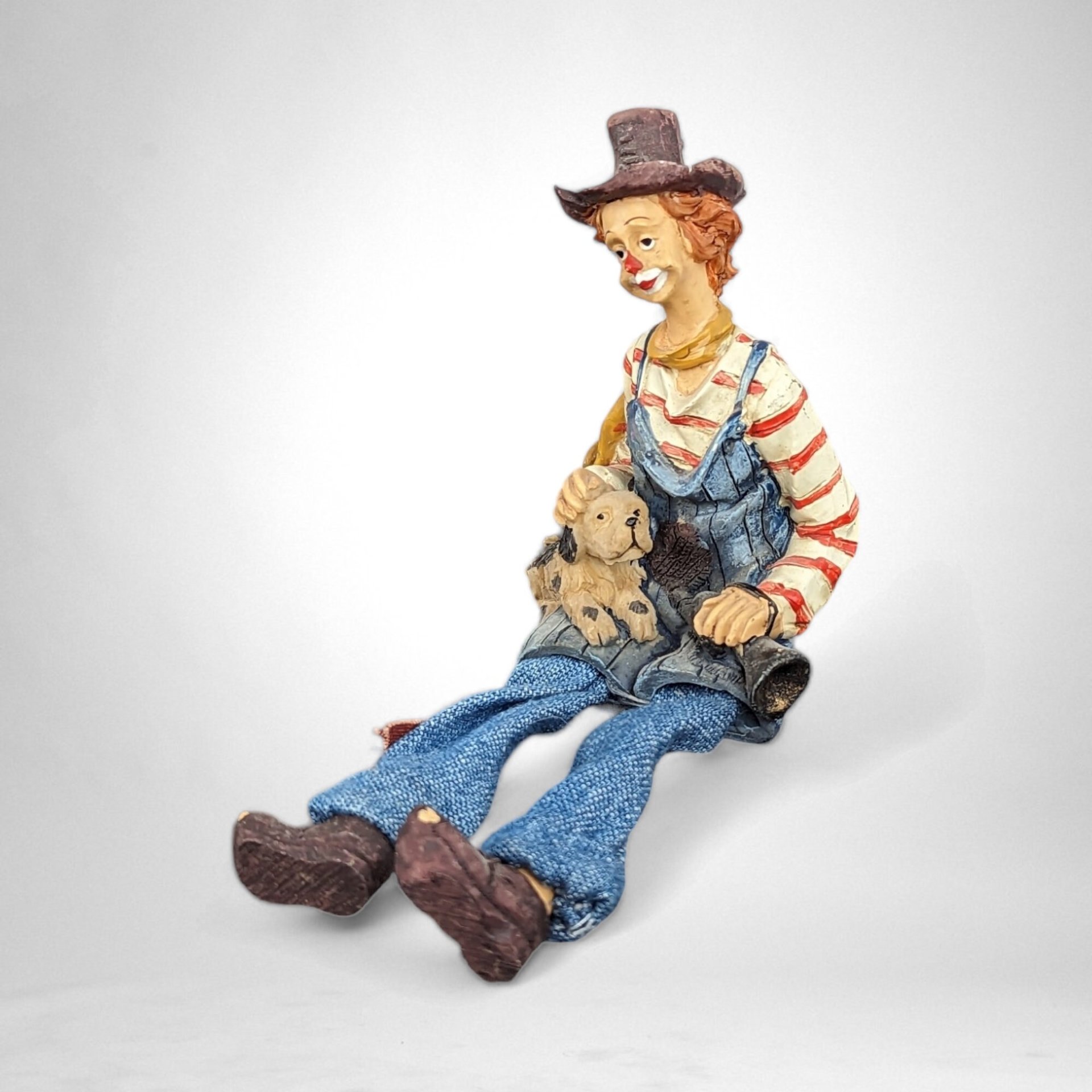 Vintage Clown and His Loyal Dog Small Shelf Sitter Decor