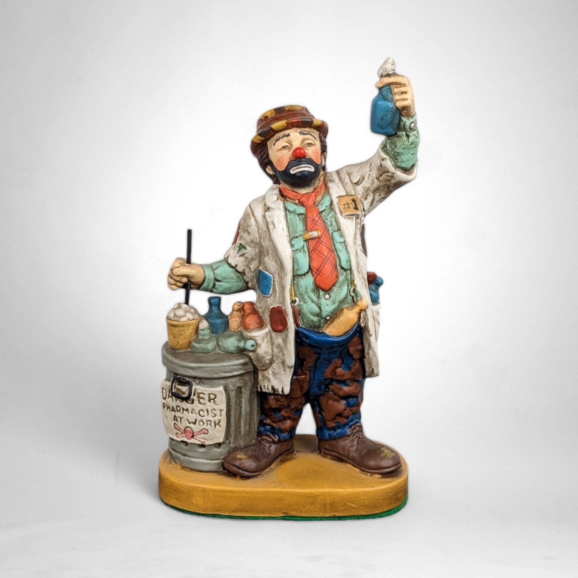 Melody in Motion Hobo Clown Figurine - Danger! Pharmacist at Work
