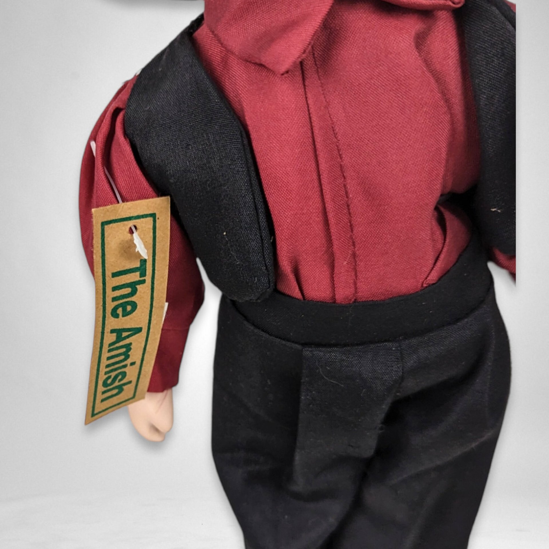 The Amish Porcelain Boy and Girl Dolls with Stands