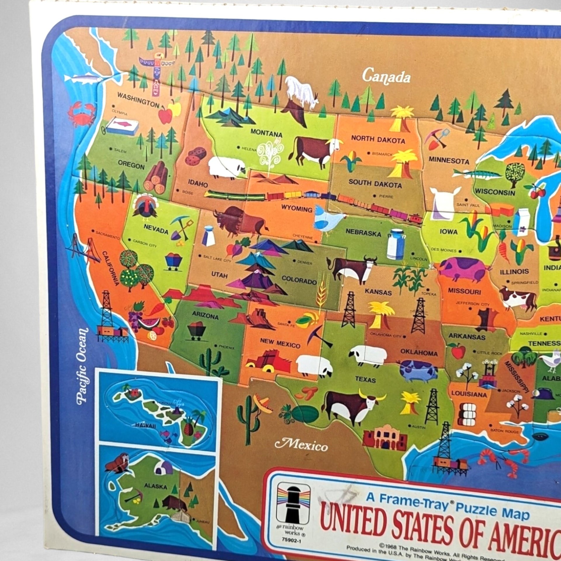 1968 Map of United States Puzzle: Vintage Americana Challenge