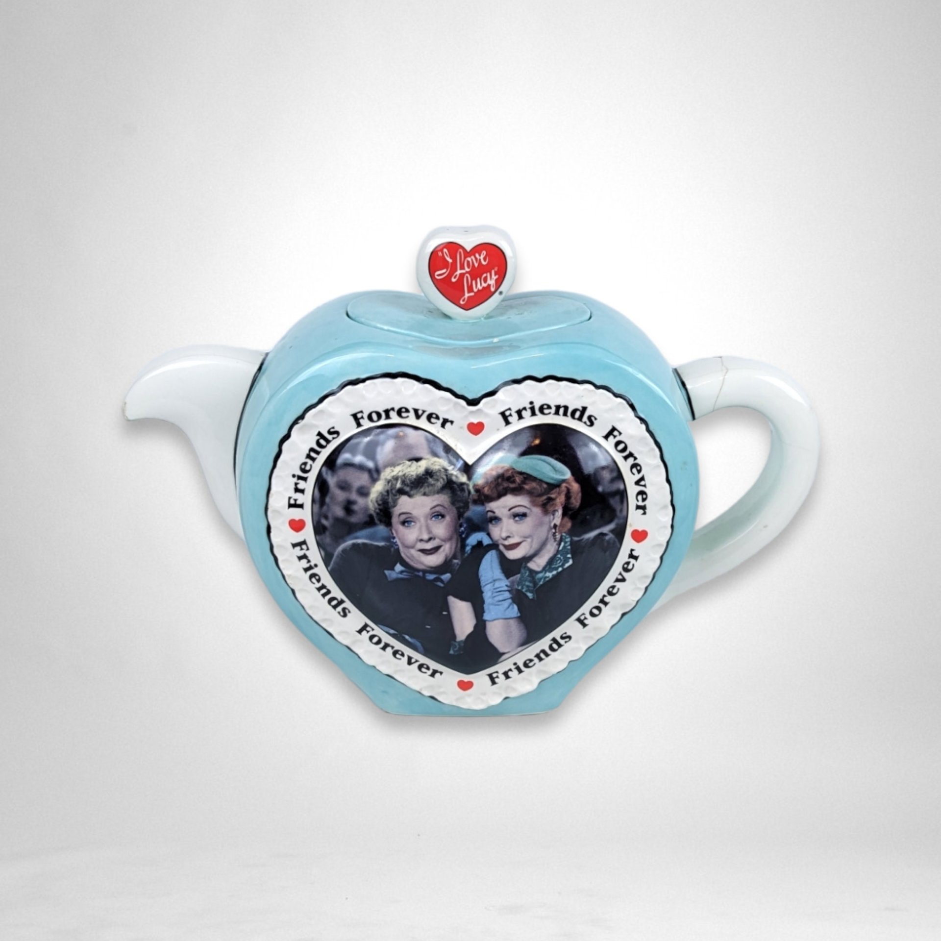 I Love Lucy Heart Shaped 'Friends Forever' Teapot - Slightly Imperfect Collectible